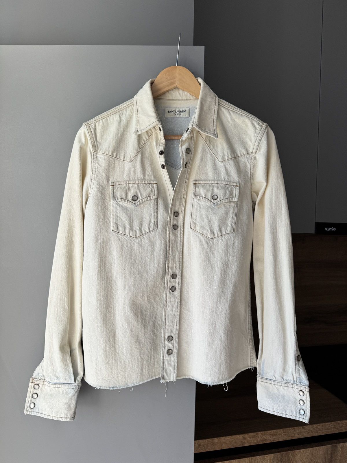 Saint Laurent Paris Saint Laurent SS’19 Western Distressed Denim Shirt Size XS / US 0-2 / IT 36-38 - 1 Thumbnail