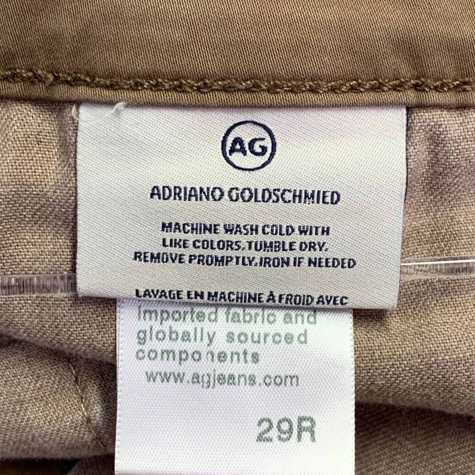 AG Adriano Goldschmied ADRIANO GOLDSCHMIED Size 29 Brown Cotton Blend Casual Pants Size US 29 - 6 Thumbnail