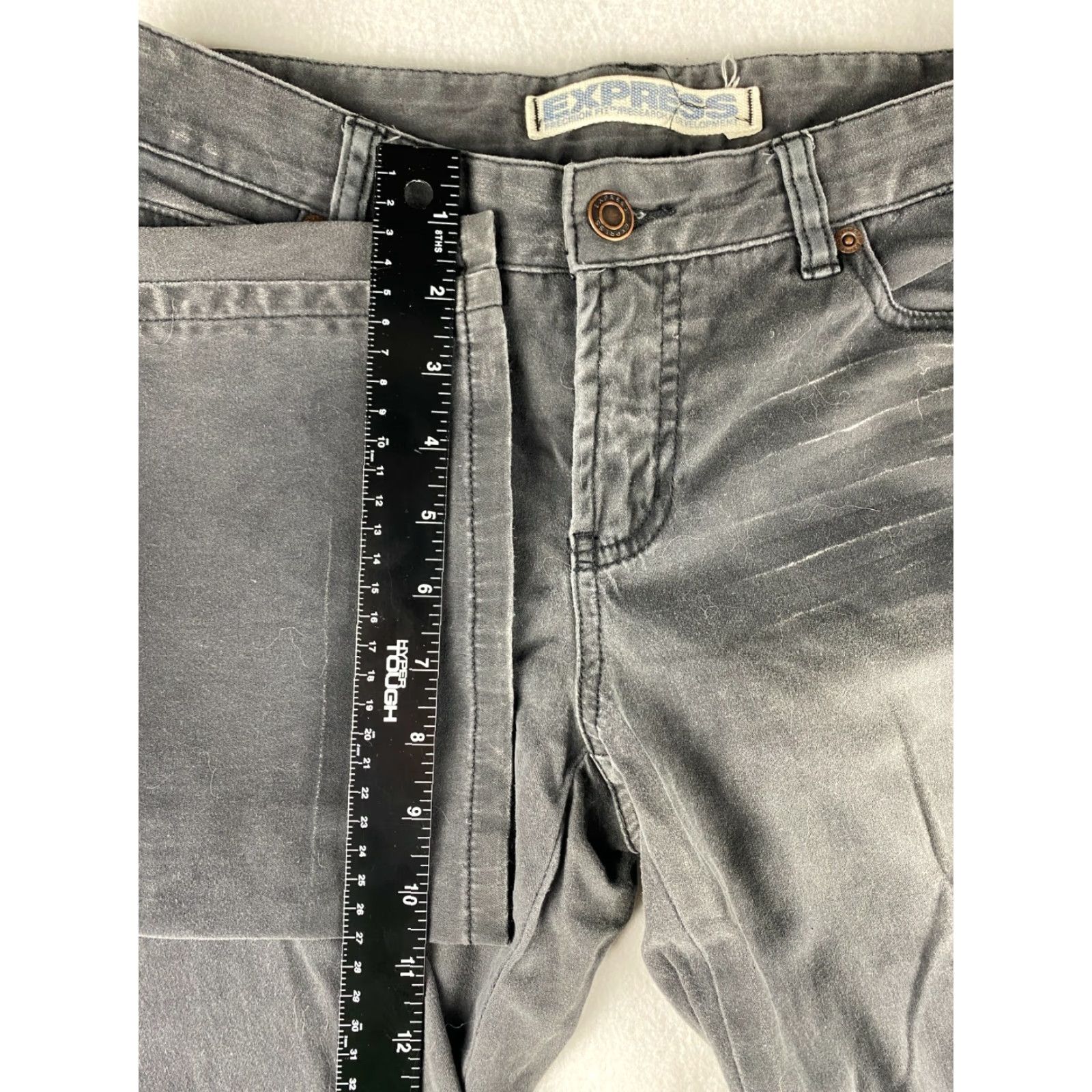 Express Express Jeans Womens 4 Black Flared Stretch Denim Casual Dark Wash Pants Size 27" / US 4 / IT 40 - 4 Thumbnail