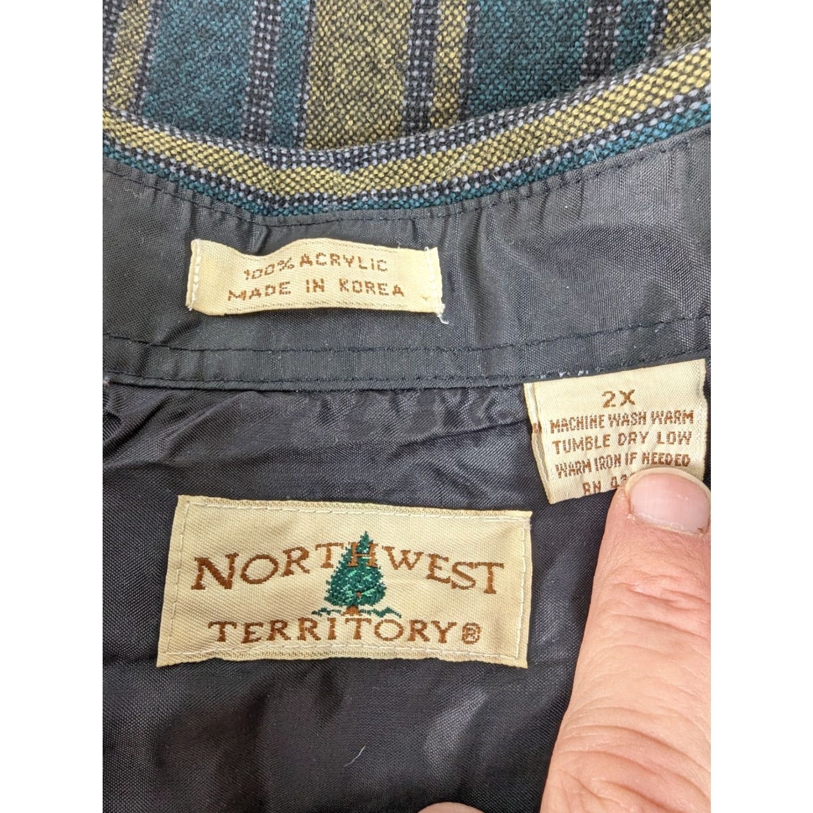 Vintage VINTAGE Northwest Territory Flannel Shirt Mens 2XL Green Striped Button Up T5F Size US XXL / EU 58 / 5 - 4 Thumbnail