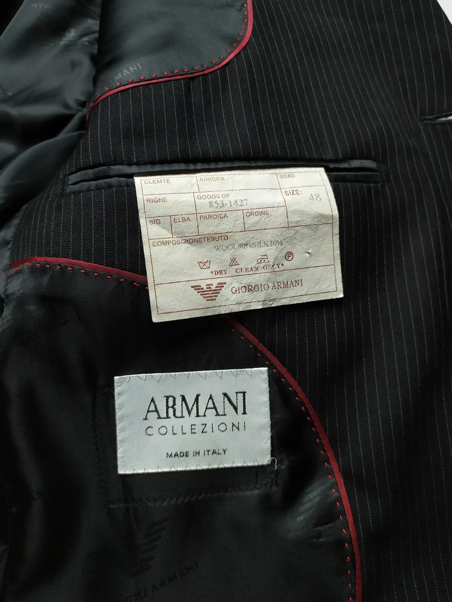 Armani × Giorgio Armani Armani Collezioni Striped classic Wool/Silk Blazer Size 50R - 10 Thumbnail