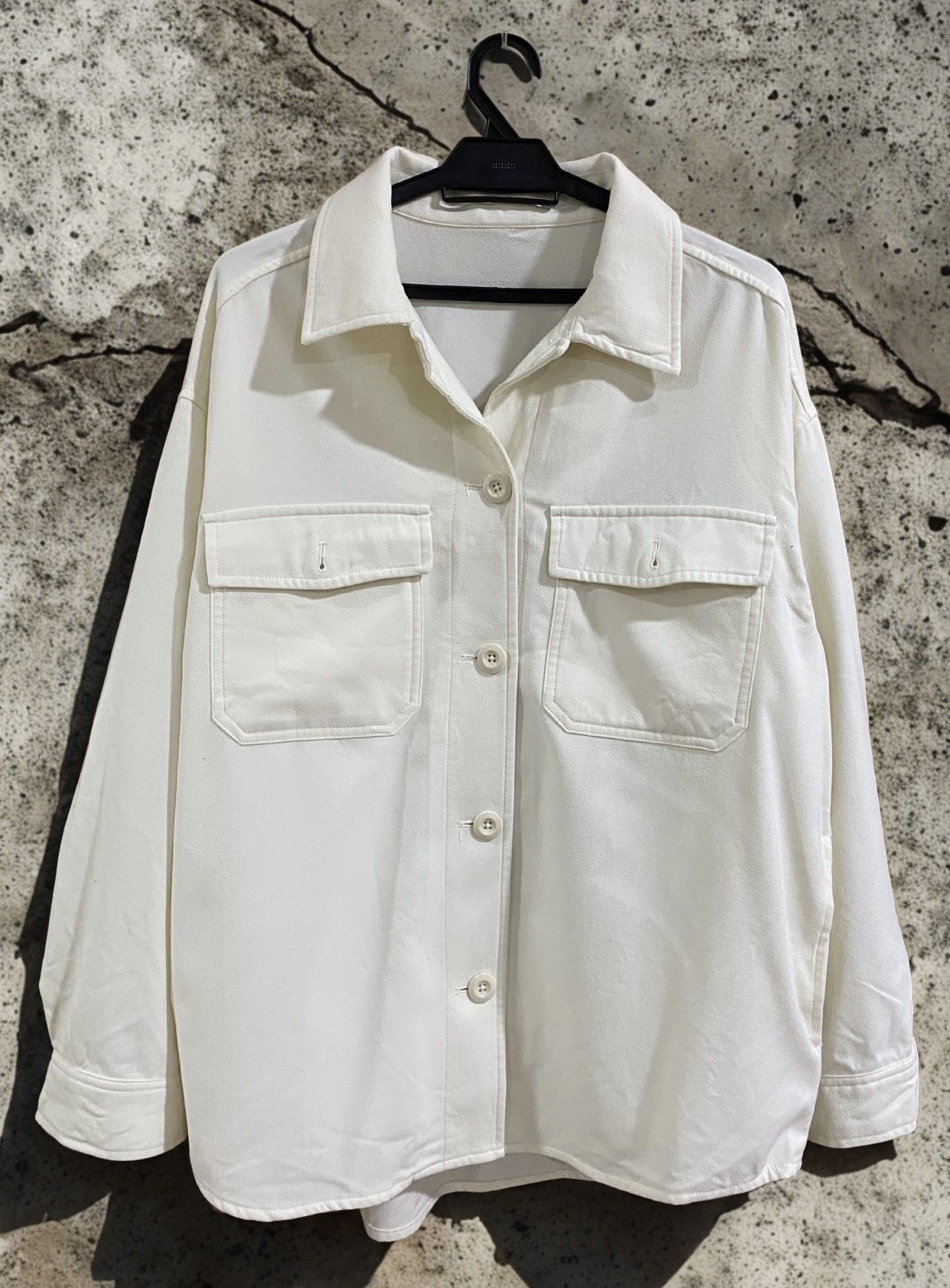 GU GU Japan Minimal Overshirt Shacket Cream White XL Size XL / US 12-14 / IT 48-50 - 1 Thumbnail