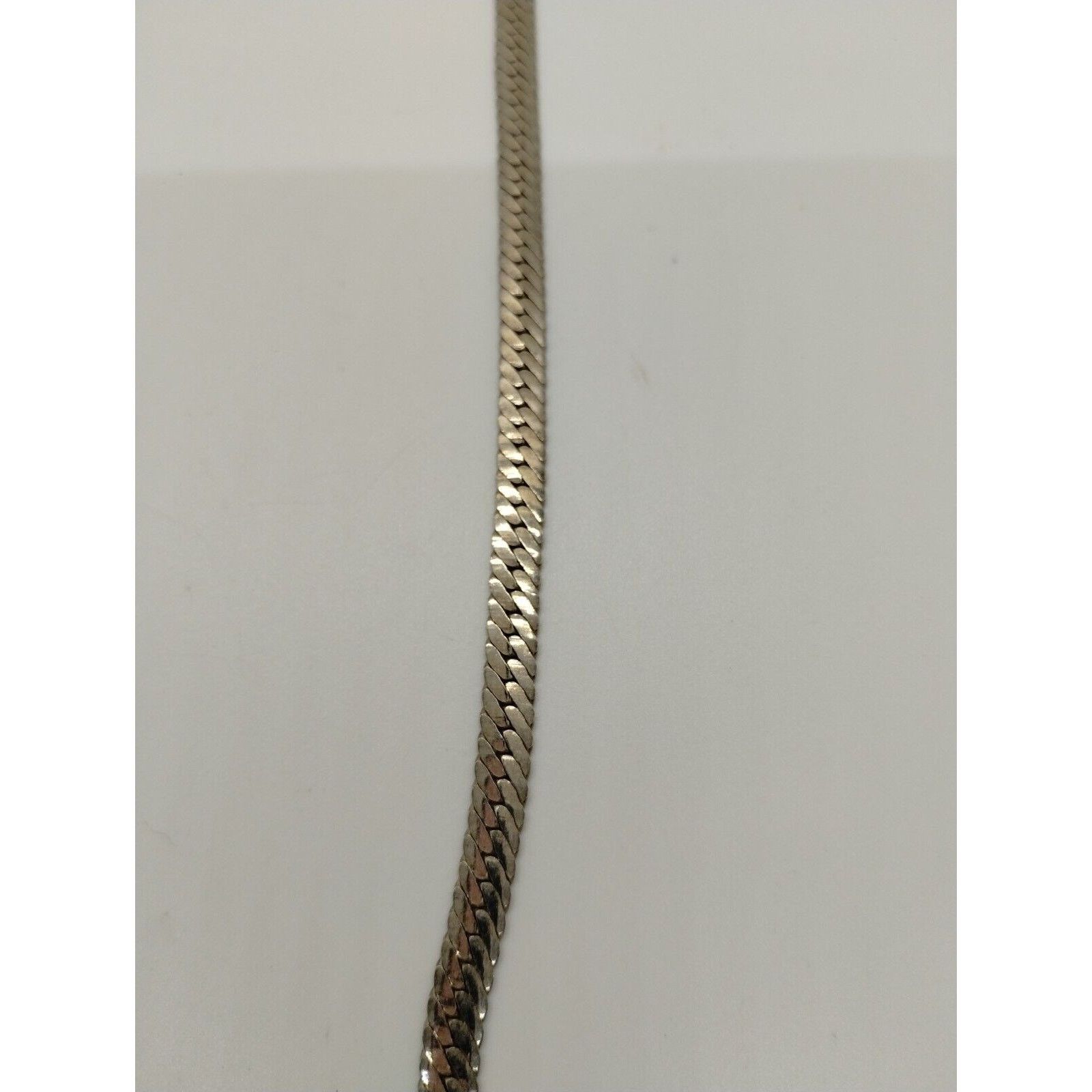 Vintage Silver Tone Herring Bone Chain Necklace - Faux Size ONE SIZE - 3 Thumbnail