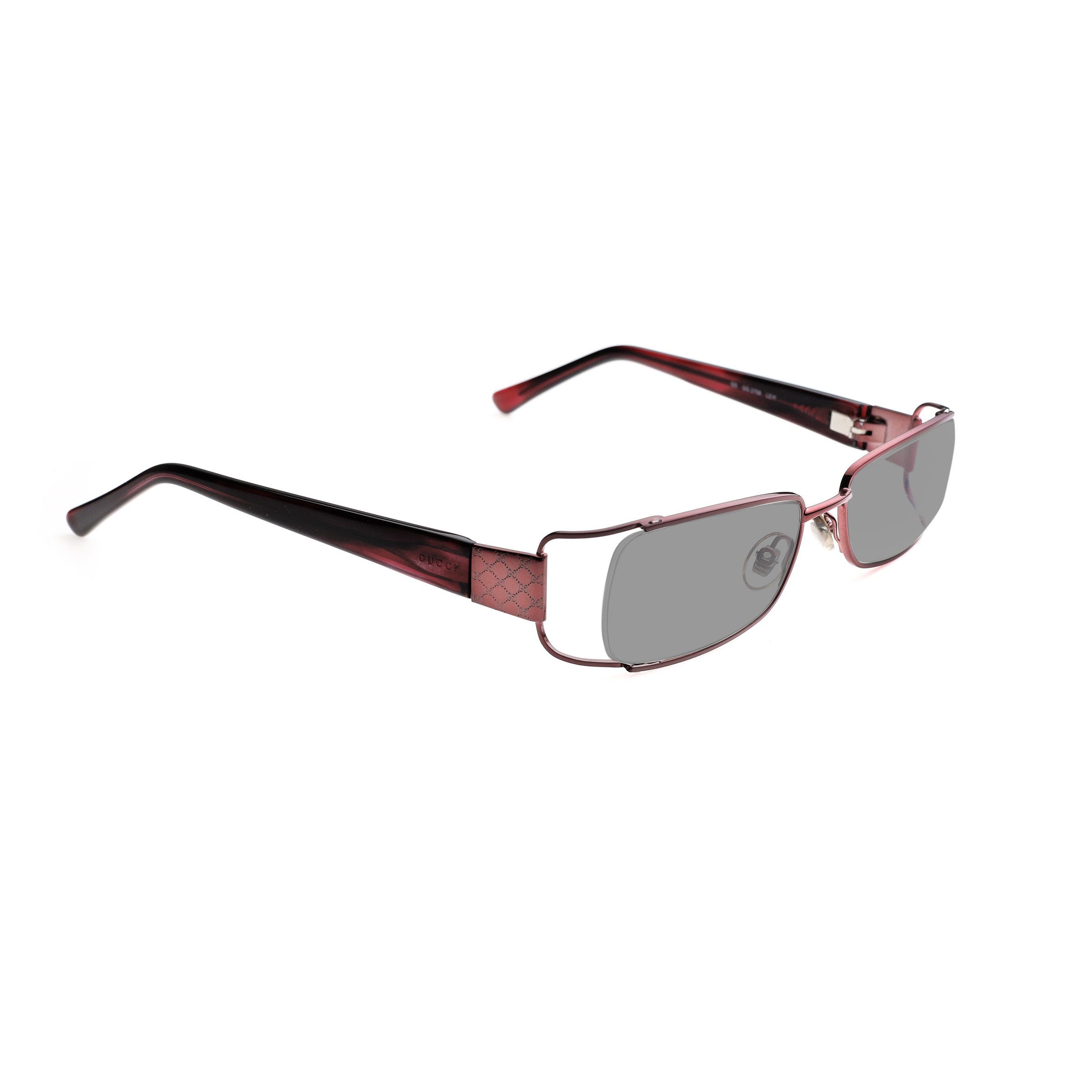 Gucci Gucci '00s Cherry Red Monogram Rectangular Sunglasses Size ONE SIZE - 3 Thumbnail