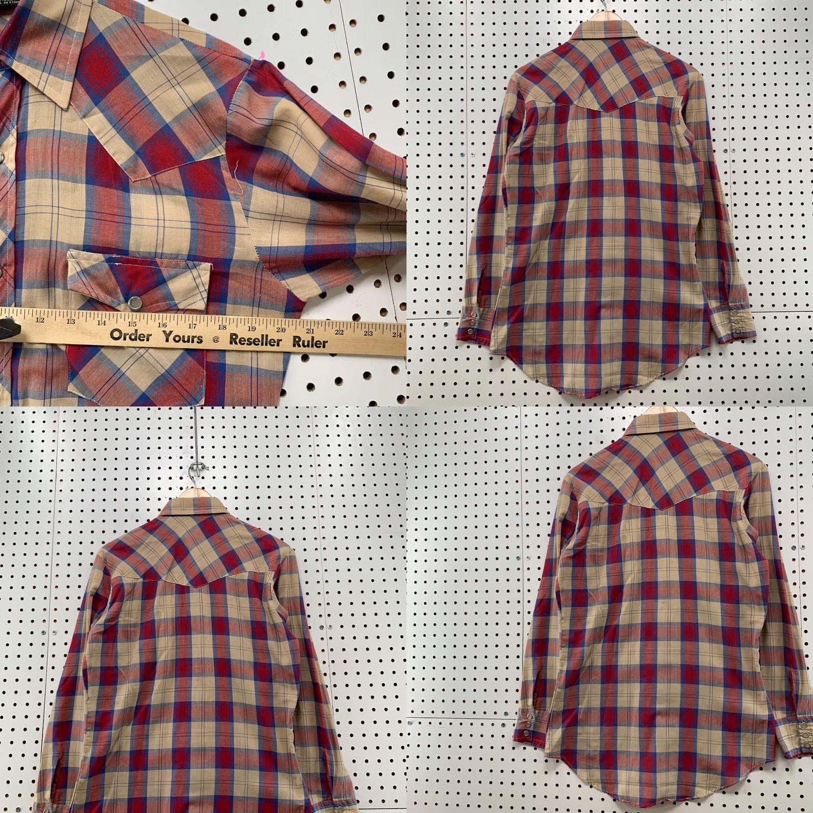 Vintage VINTAGE Pearl Knotts Sunbelt Mens Pearl Snap Western Shirt Small Red Beige Plaid 80s 90s Men Women? Size US S / EU 44-46 / 1 - 9 Thumbnail