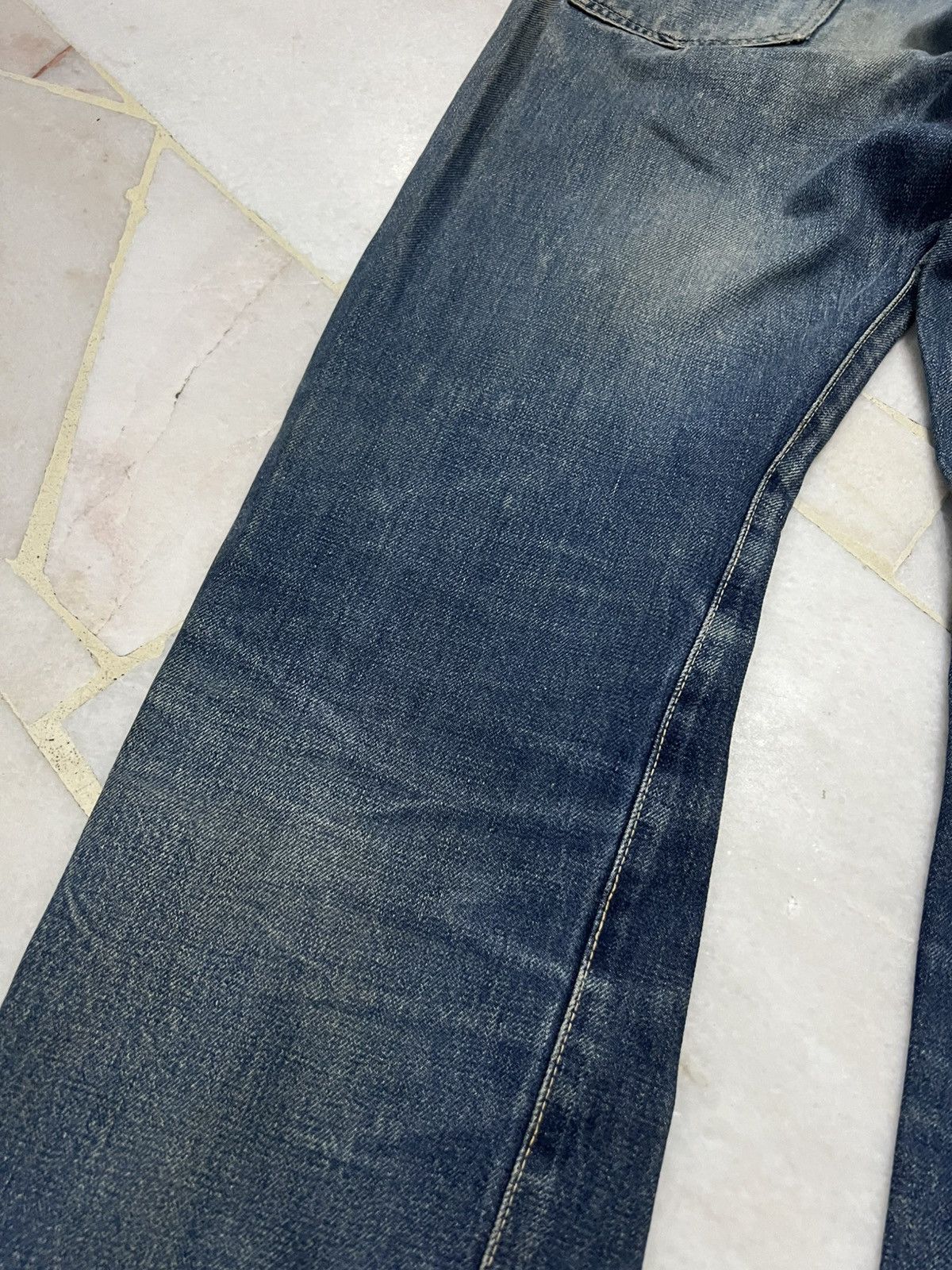 If Six Was Nine × Japanese Brand × Spellbound 💥90’s💥Vintage Spellbound Distress Selvedge Mud Wash Jeans Size US 31 - 16 Thumbnail