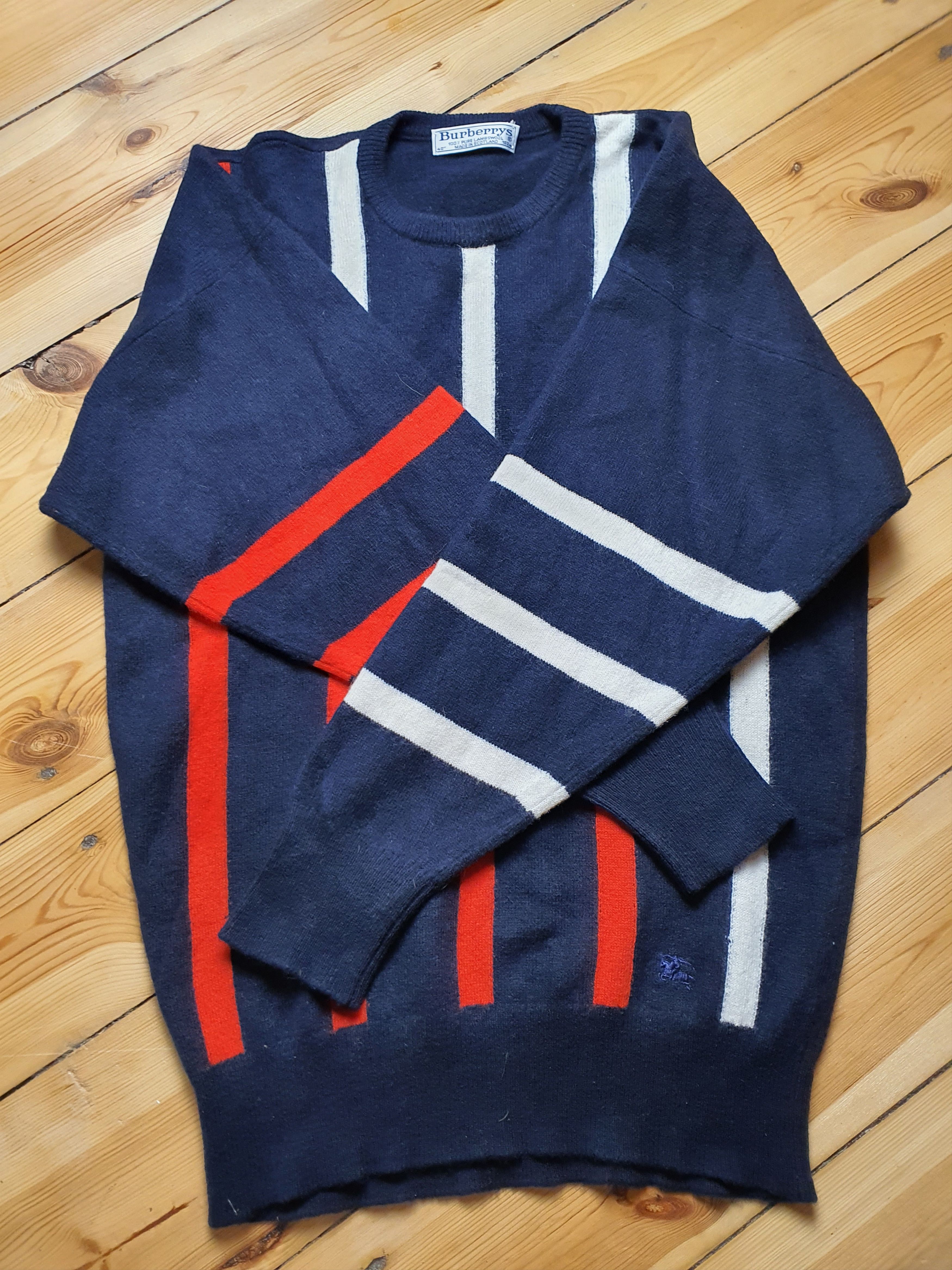Burberry × Vintage Vintage Burberrys Knit Sweater 90s Size US L / EU 52-54 / 3 - 6 Thumbnail