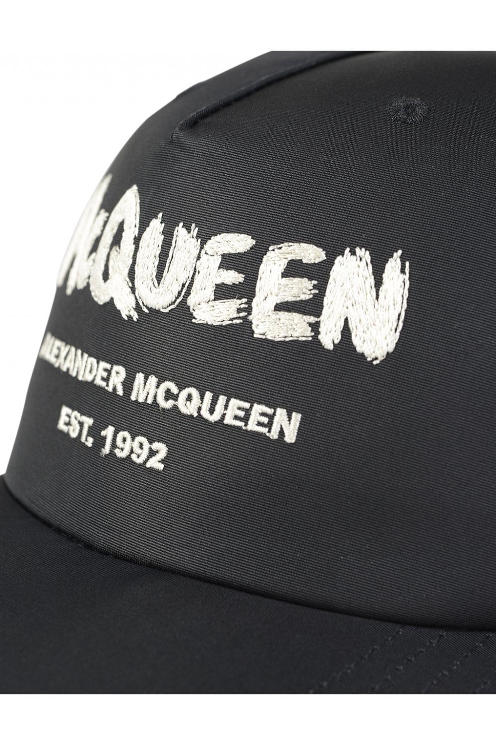 Alexander McQueen o1w1db10725 Size:Small/Graffiti Baseball Cap in Black Size ONE SIZE - 4 Thumbnail