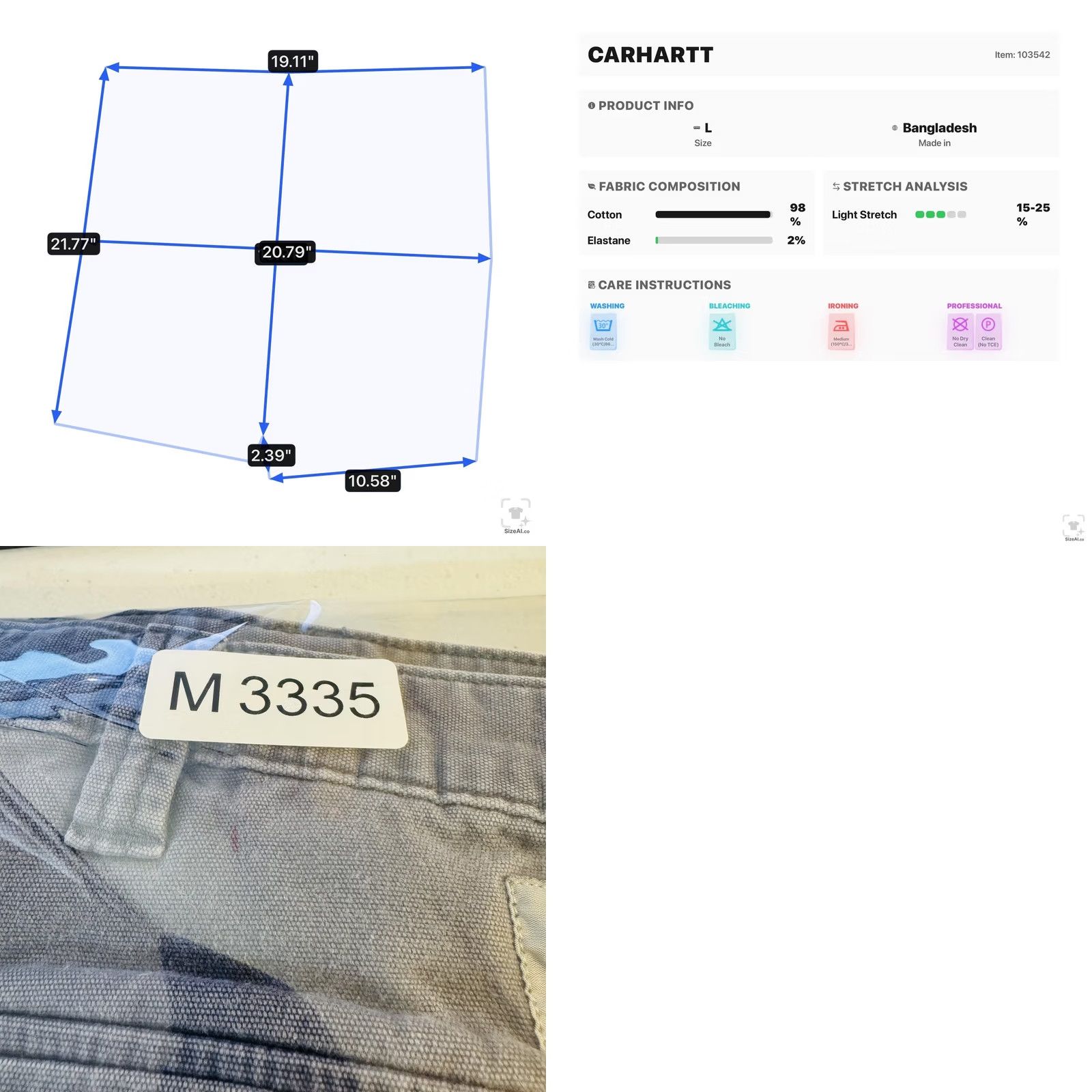 Carhartt Carhartt Shorts Mens 42 Blue Cargo Relaxed Fit Stretch Canvas 11 Inseam Size US 42 / EU 58 - 9 Thumbnail