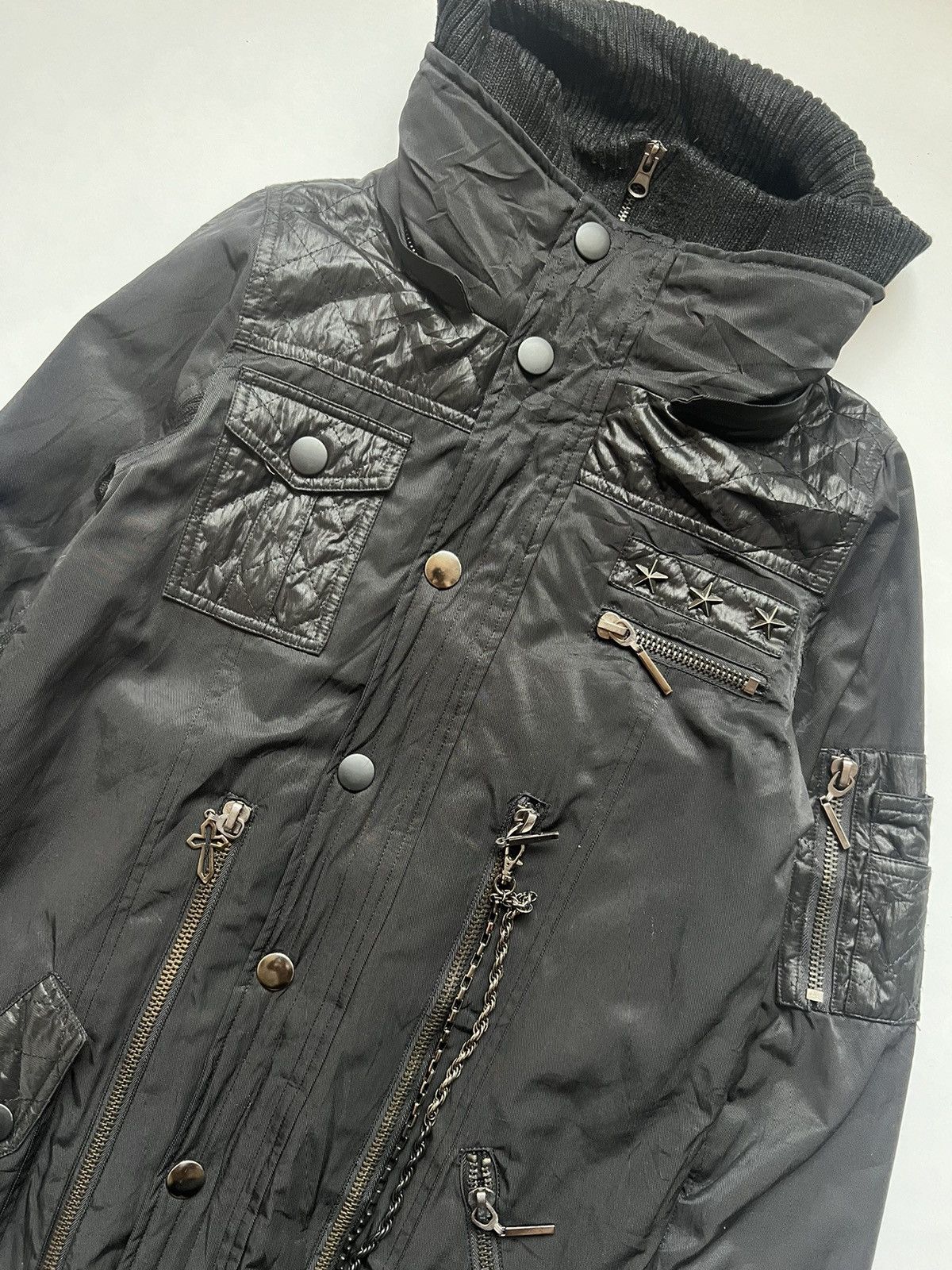 Vintage Murua Cross Zipper Chain Punk Bondage Bondage Bomber Jacket Size S / US 4 / IT 40 - 3 Thumbnail