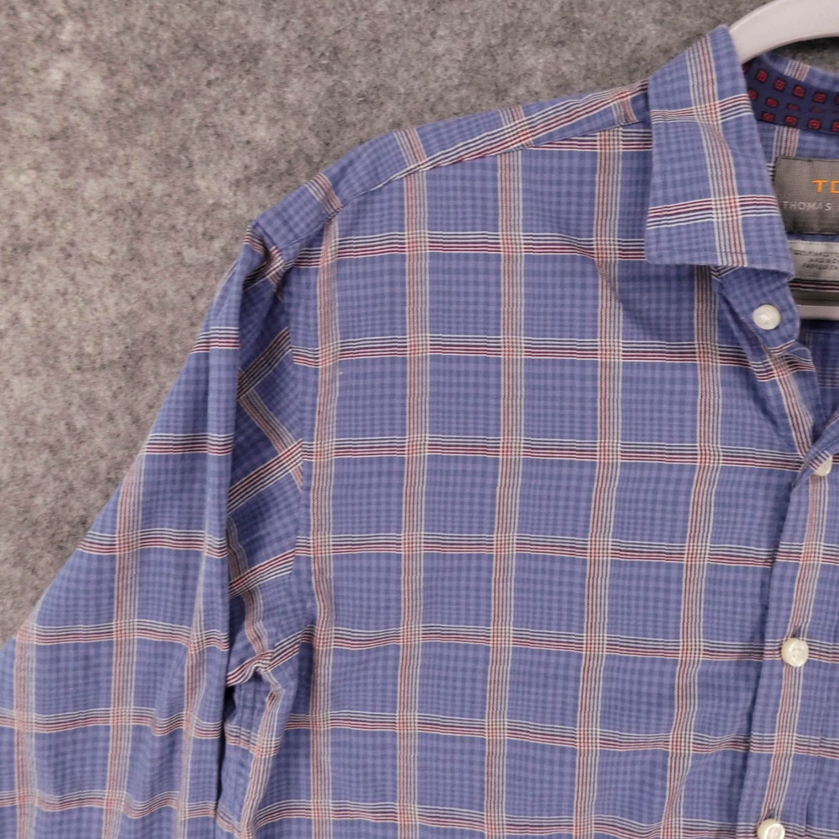 Vintage Thomas Dean Shirt Mens Extra Large Button-Up Long Sleeve Blue Plaid Size US XL / EU 56 / 4 - 3 Thumbnail