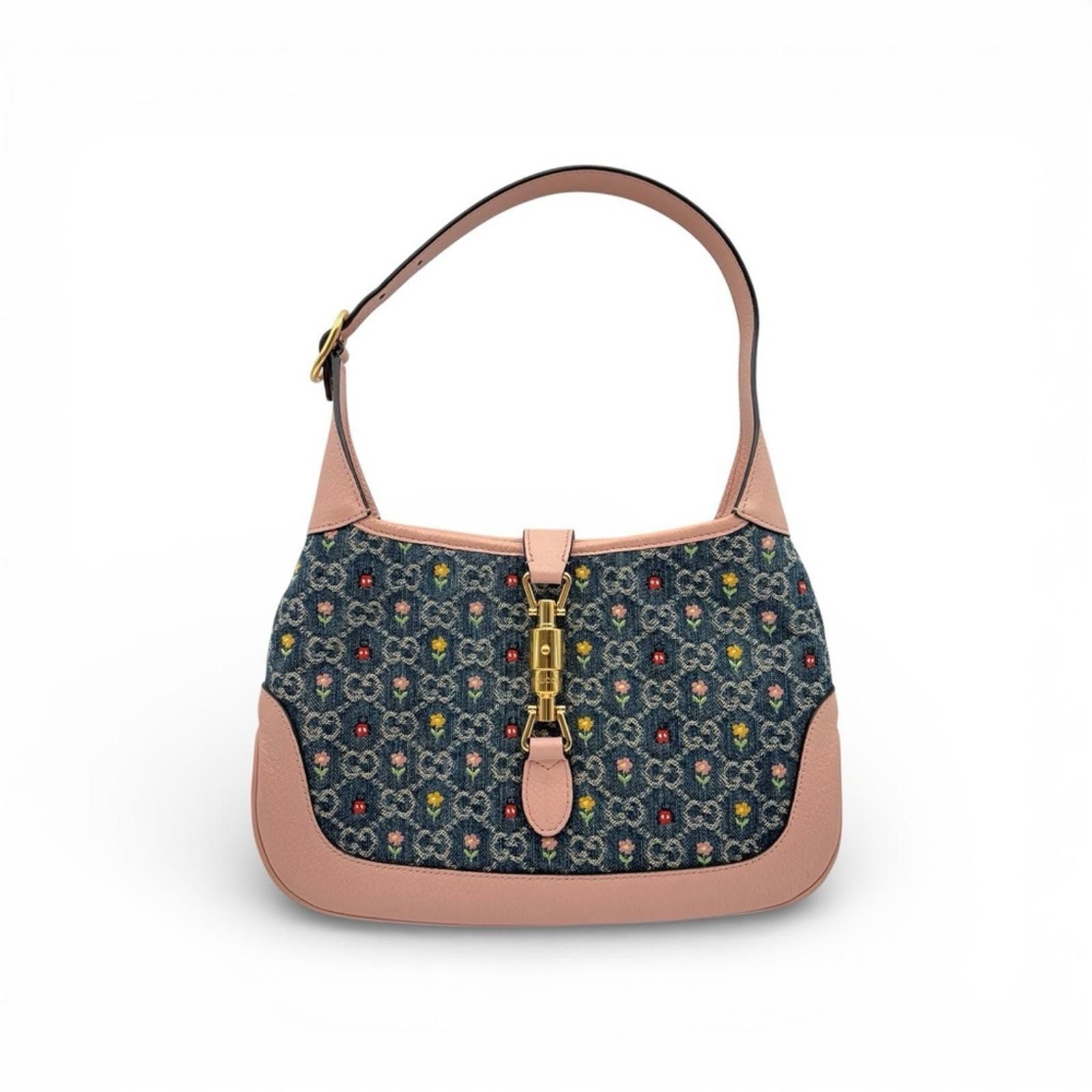 Gucci Gucci Jackie 1961 GG Denim Floral Shoulder Bag LimitedEditio Size ONE SIZE - 1 Thumbnail