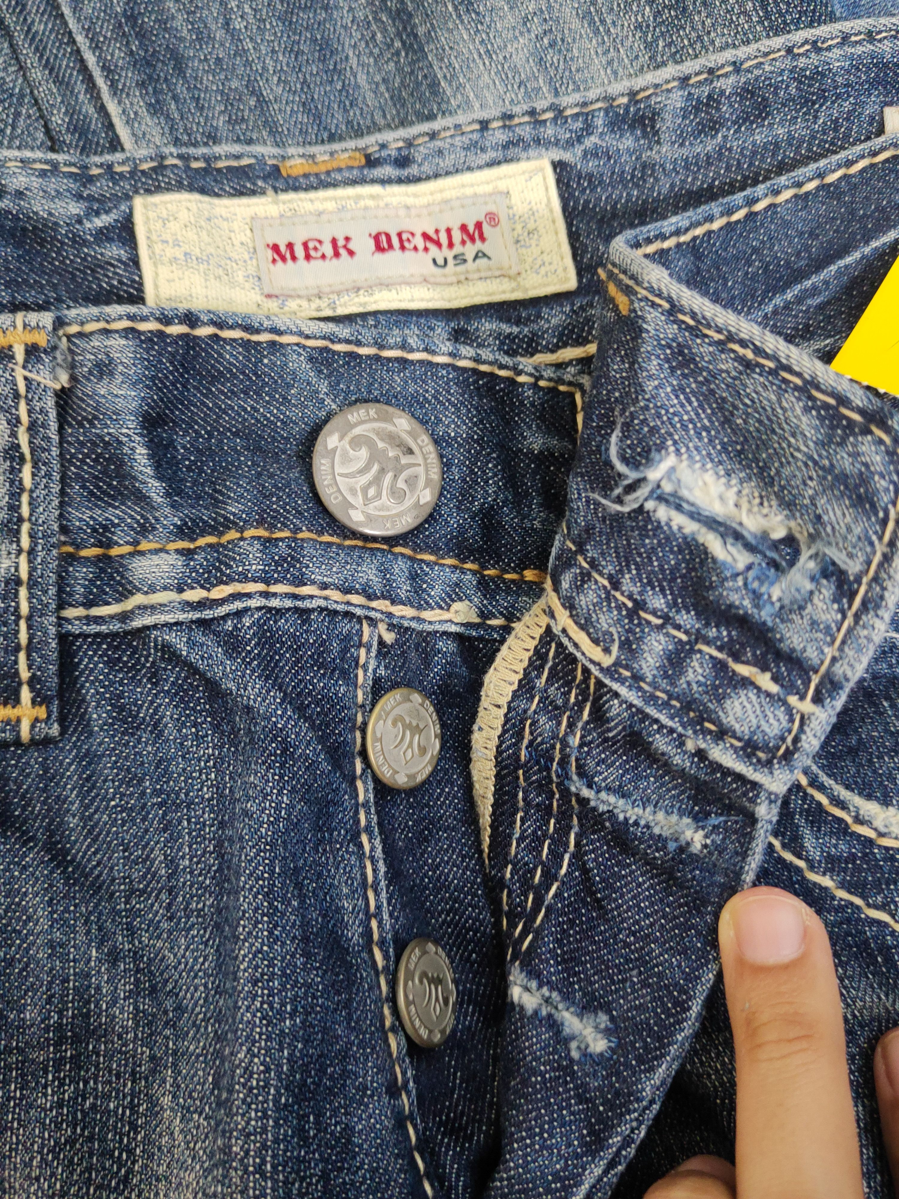 Mek Denim Mek Denim Dark Blue Distressed Ripped Jeans #W1700 Size 30" / US 8 / IT 44 - 17 Thumbnail