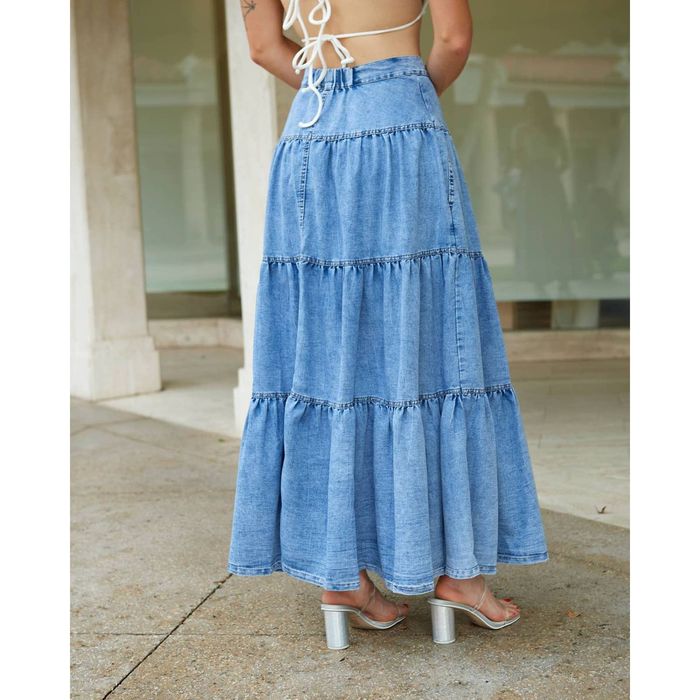 Elan Alessia Maxi Skirt In Blue | Grailed