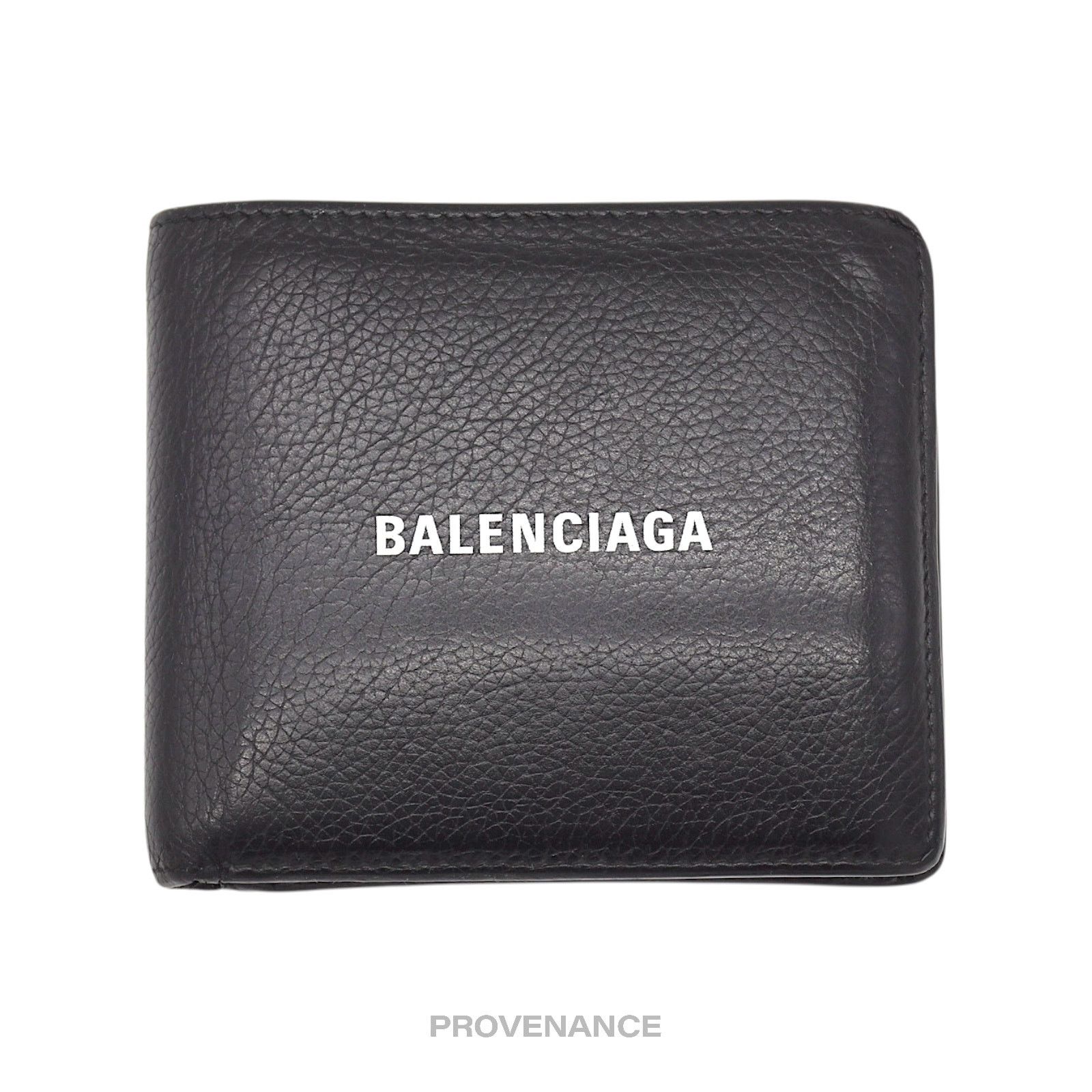 Balenciaga 🔴 Balenciaga Logo Bifold Wallet - Black Leather Size ONE SIZE - 1 Thumbnail