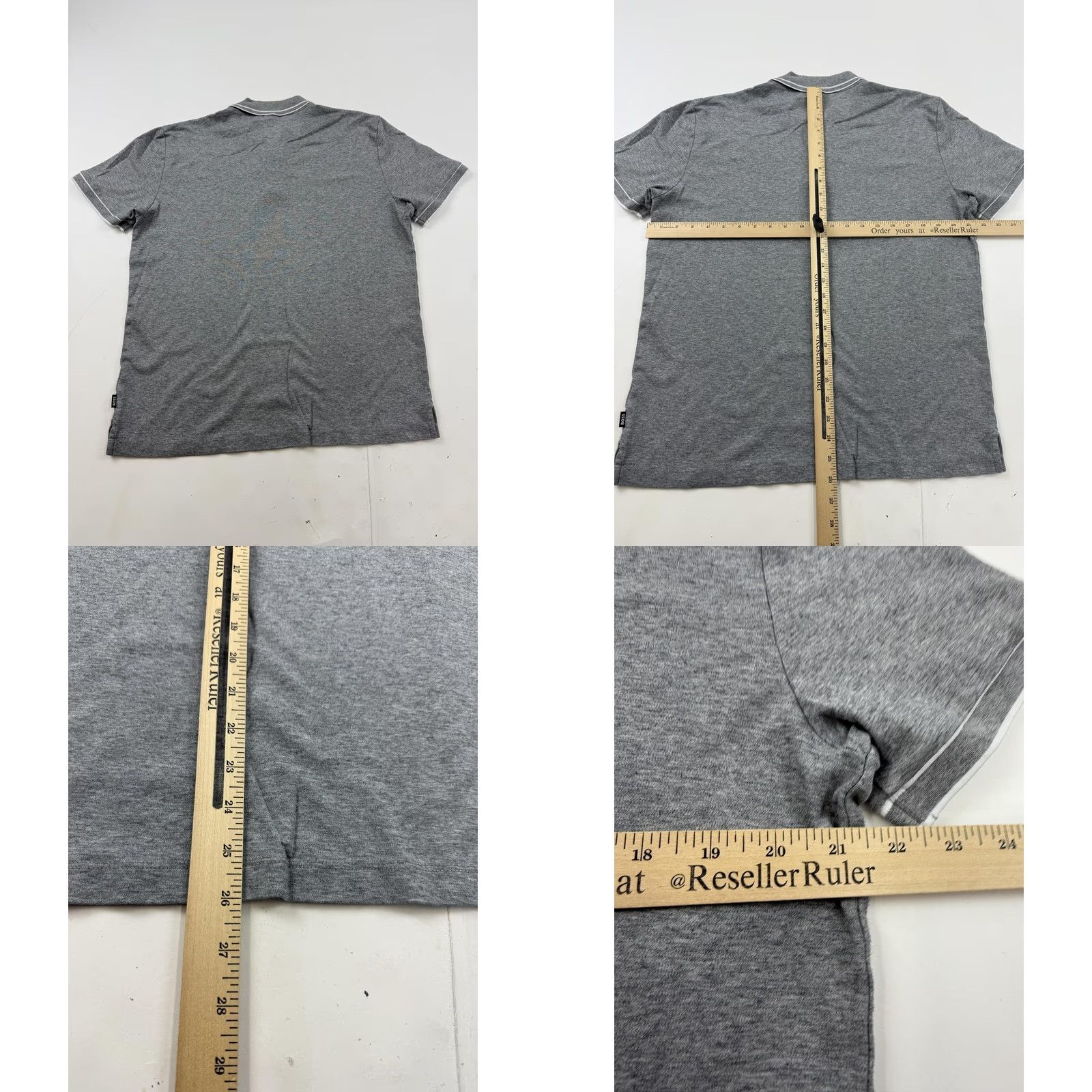 Vintage Boss Polo Shirt Mens XL Gray Mercerised Cotton Jersey Short Sleeve Top Size US XL / EU 56 / 4 - 8 Thumbnail