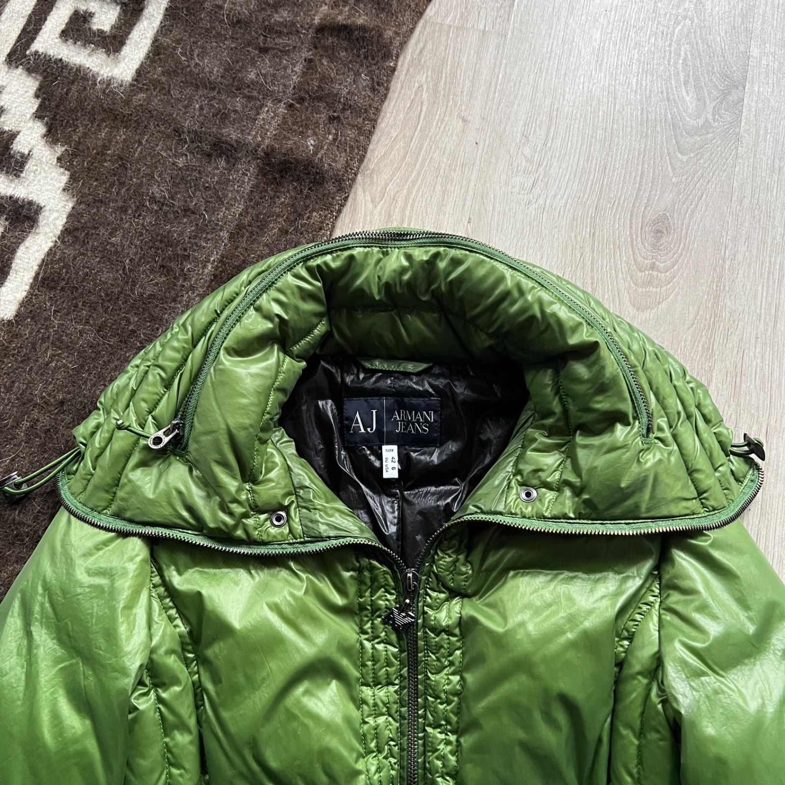 Armani Armani Jeans Vintage Shiny Nylon Down Puffer Jacket 9586AC Size L / US 10 / IT 46 - 4 Thumbnail