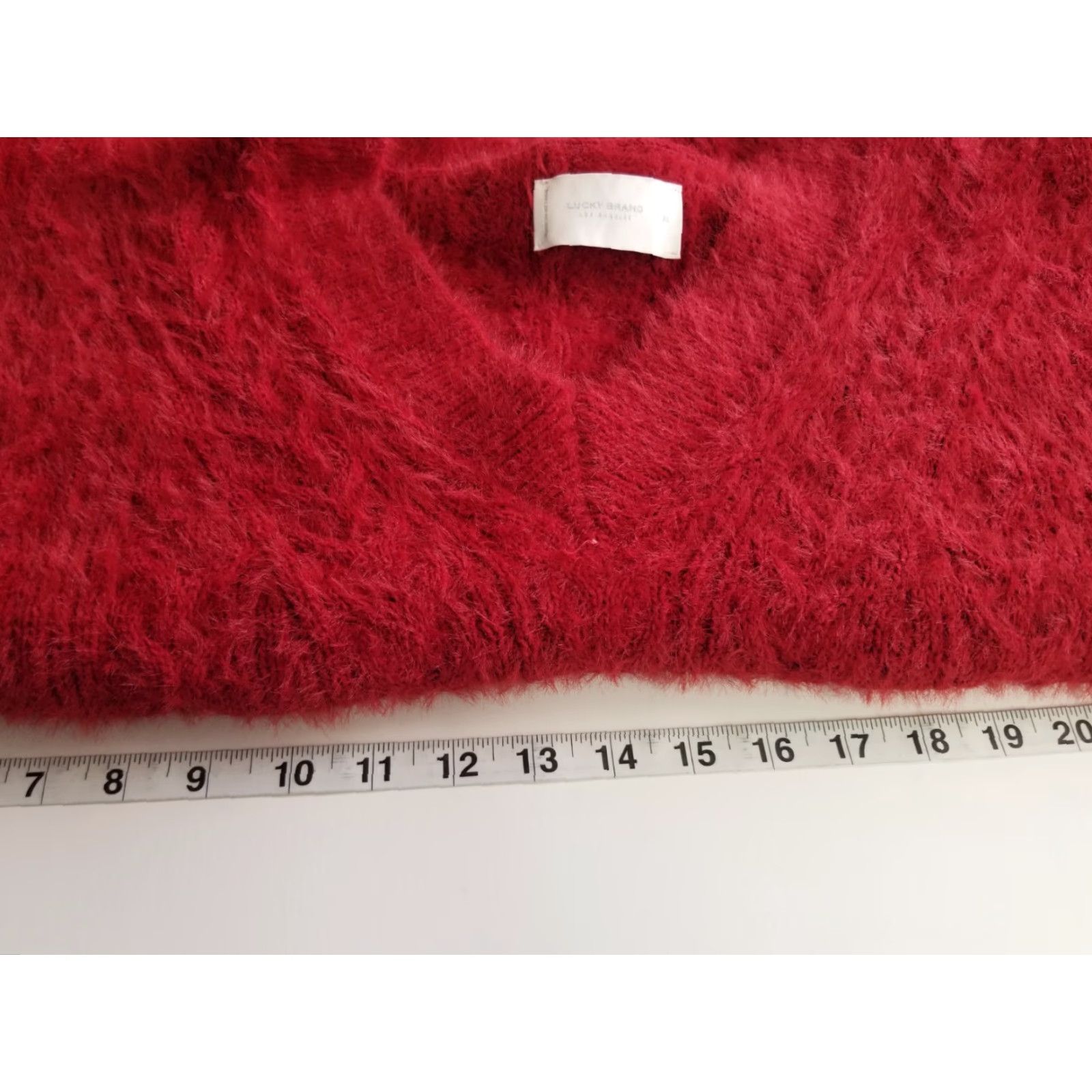 Lucky Brand Lucky Brand Womens Sweater XL Burgundy V Neck Relaxed Distressed Pullover Shaggy Size XL / US 12-14 / IT 48-50 - 4 Thumbnail
