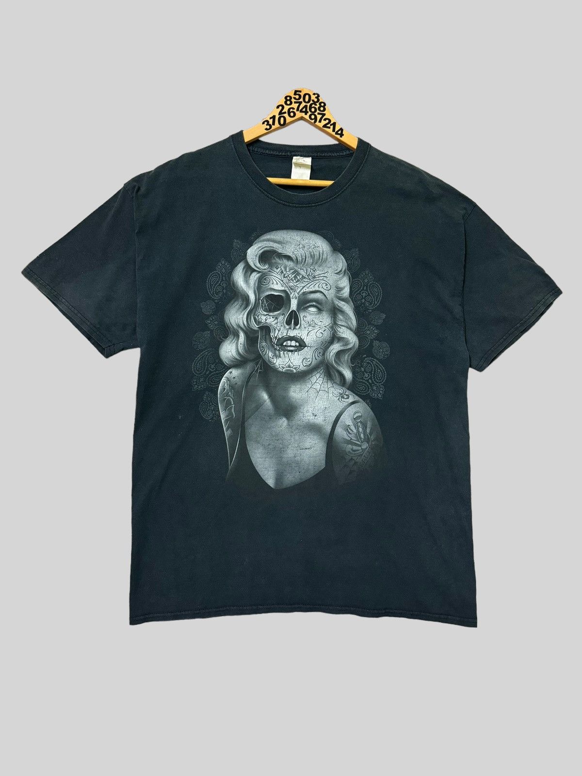 Vintage Vintage Marilyn Monroe Skull Tattoo Dead Face Tee Size US L / EU 52-54 / 3 - 1 Thumbnail