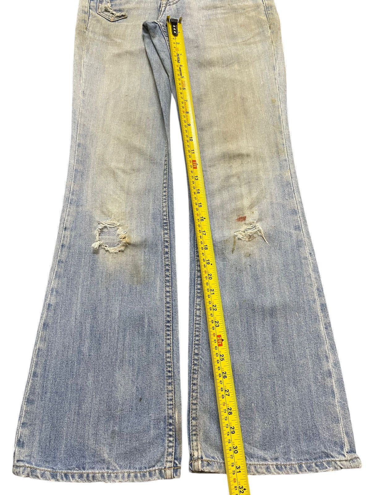 Taverniti Vintage Taverniti Blue Mud Wash Distress Style Flared Jeans Size US 29 - 14 Thumbnail
