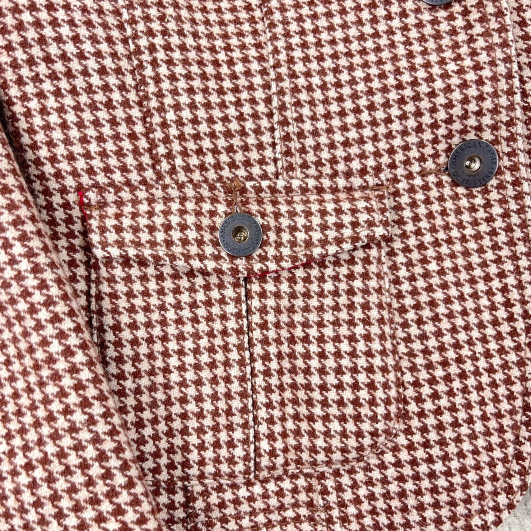 American Eagle Outfitters VINTAGE American Eagle Blazer Jacket Women Medium Brown Tweed Plaid 90s Size M / US 6-8 / IT 42-44 - 5 Thumbnail
