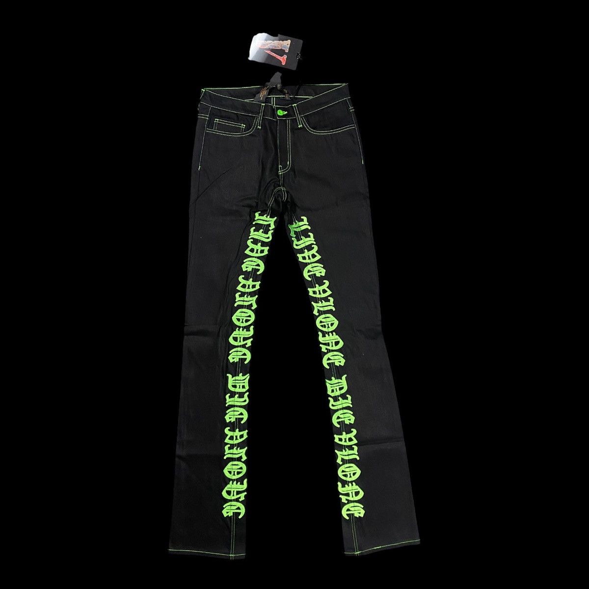 Pre-owned Vlone Old English Denim Jeans (small) In Black