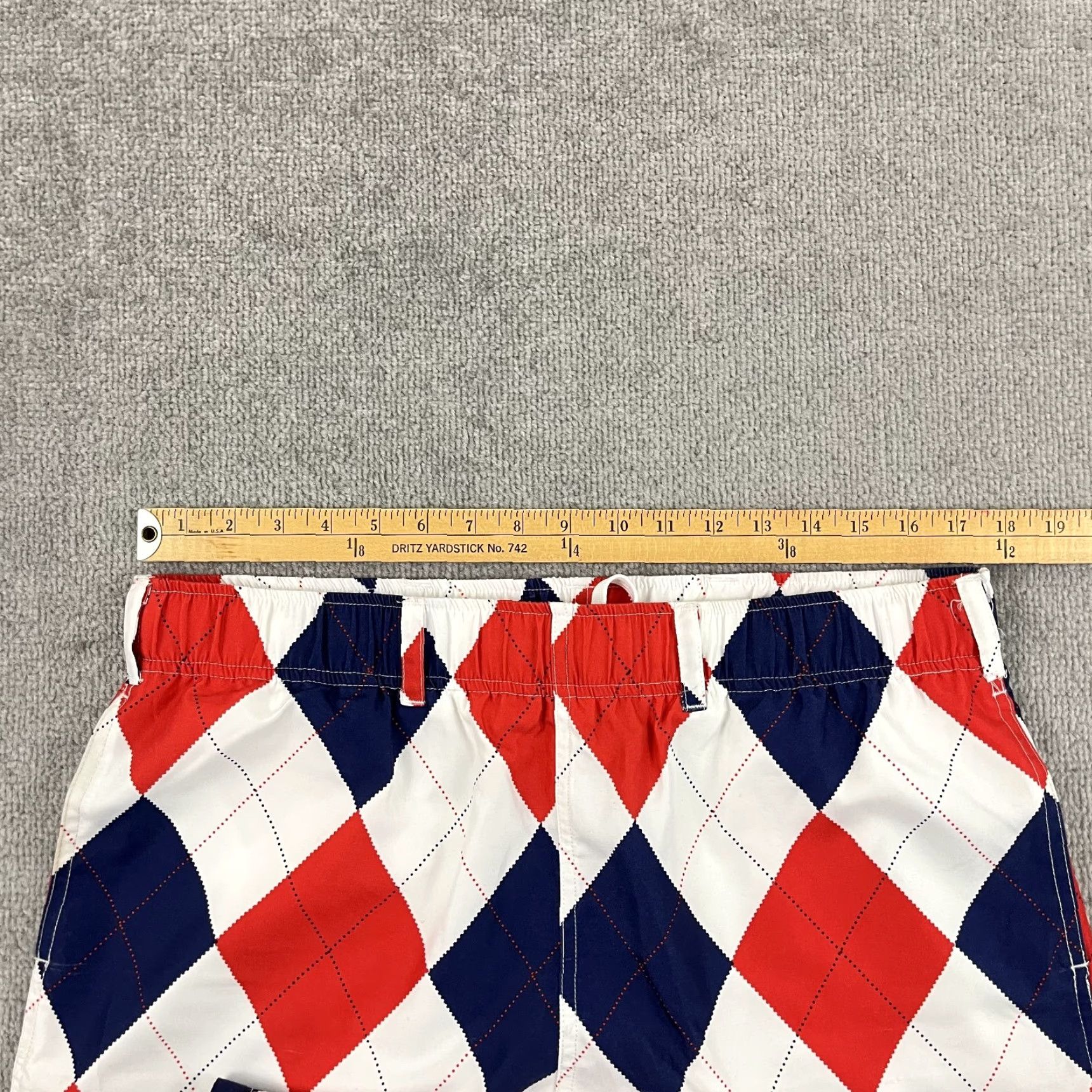 Vintage LOUDMOUTH Shorts Men XL 6" Red White Blue Argyle USA July 4th Hybrid Swim Golf Regular Pants/Shorts? Size US 36 / EU 52 - 4 Thumbnail
