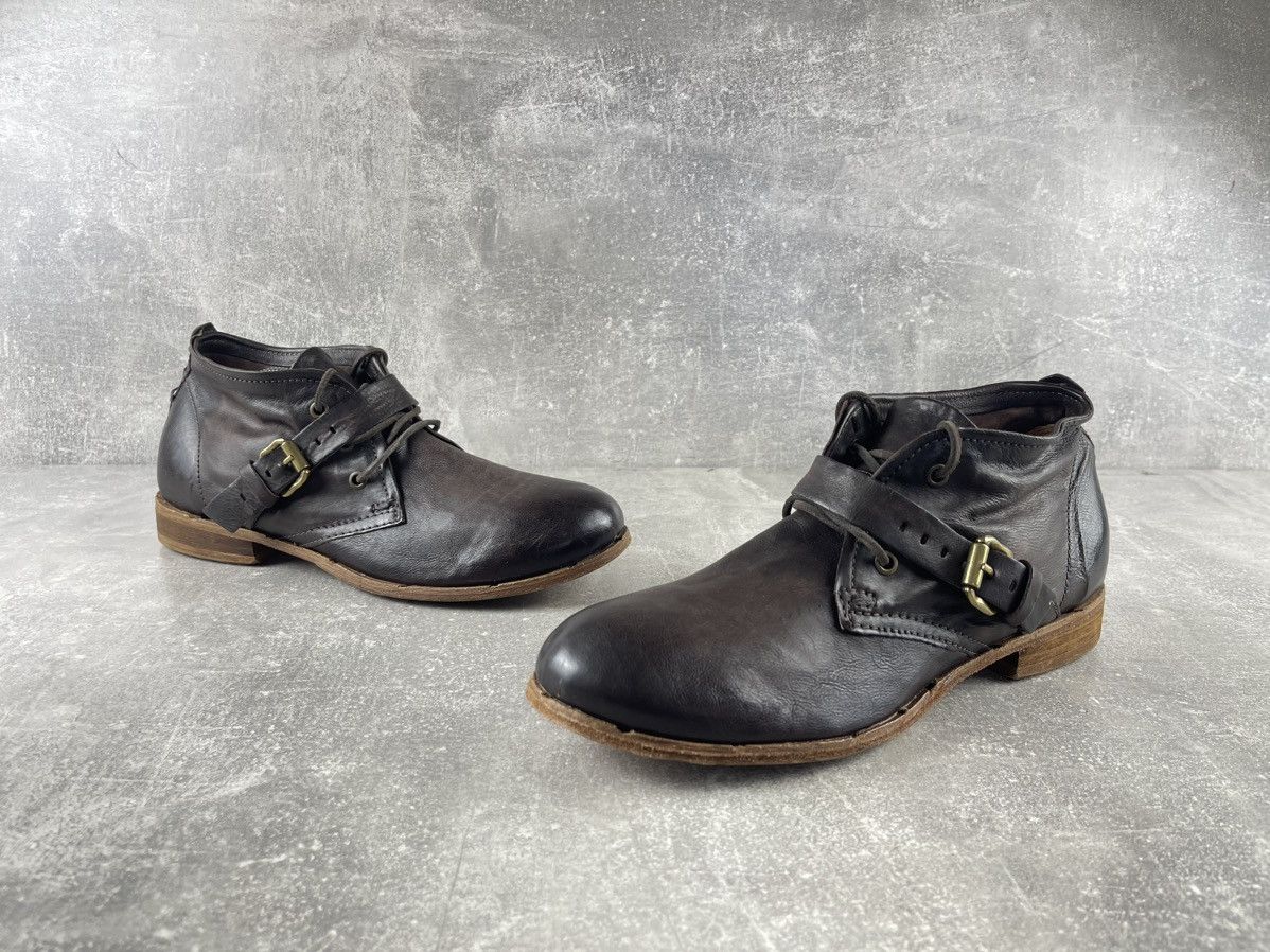 A.S.98 A.S.98 New Avant Garde brown Leather Buckle Belt Ankle Boots Size US 8 / EU 41 - 4 Thumbnail