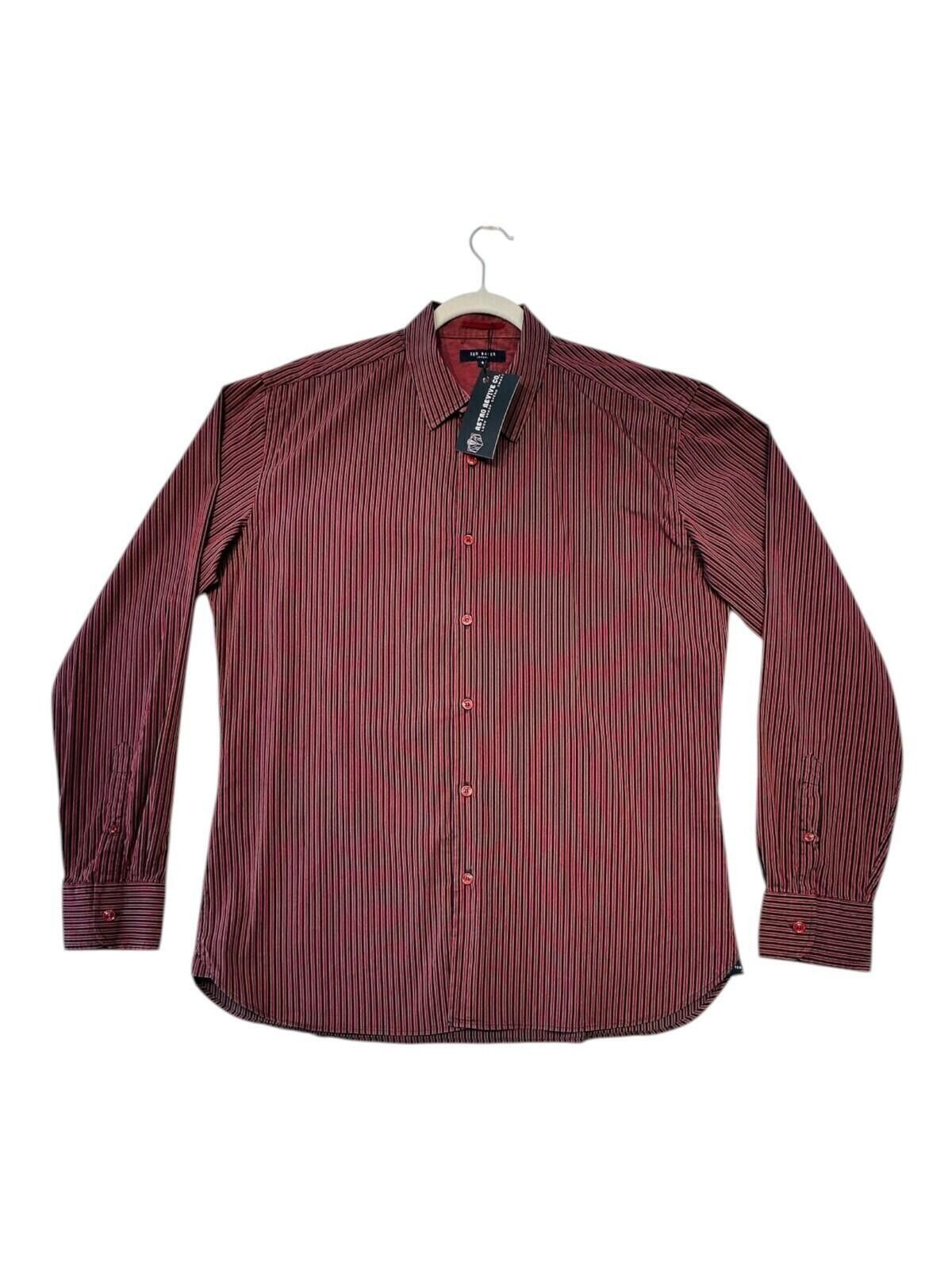 Ted Baker Ted Baker 6 Shirt Men's UK Size 2XL Red Black Stripe Size 48R - 2 Thumbnail