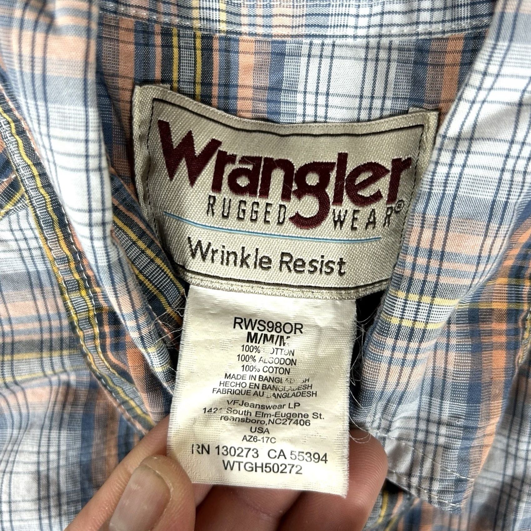Wrangler Wrangler Button-Up Shirt Men M Plaid Short Sleeve Casual Top Size US M / EU 48-50 / 2 - 3 Thumbnail