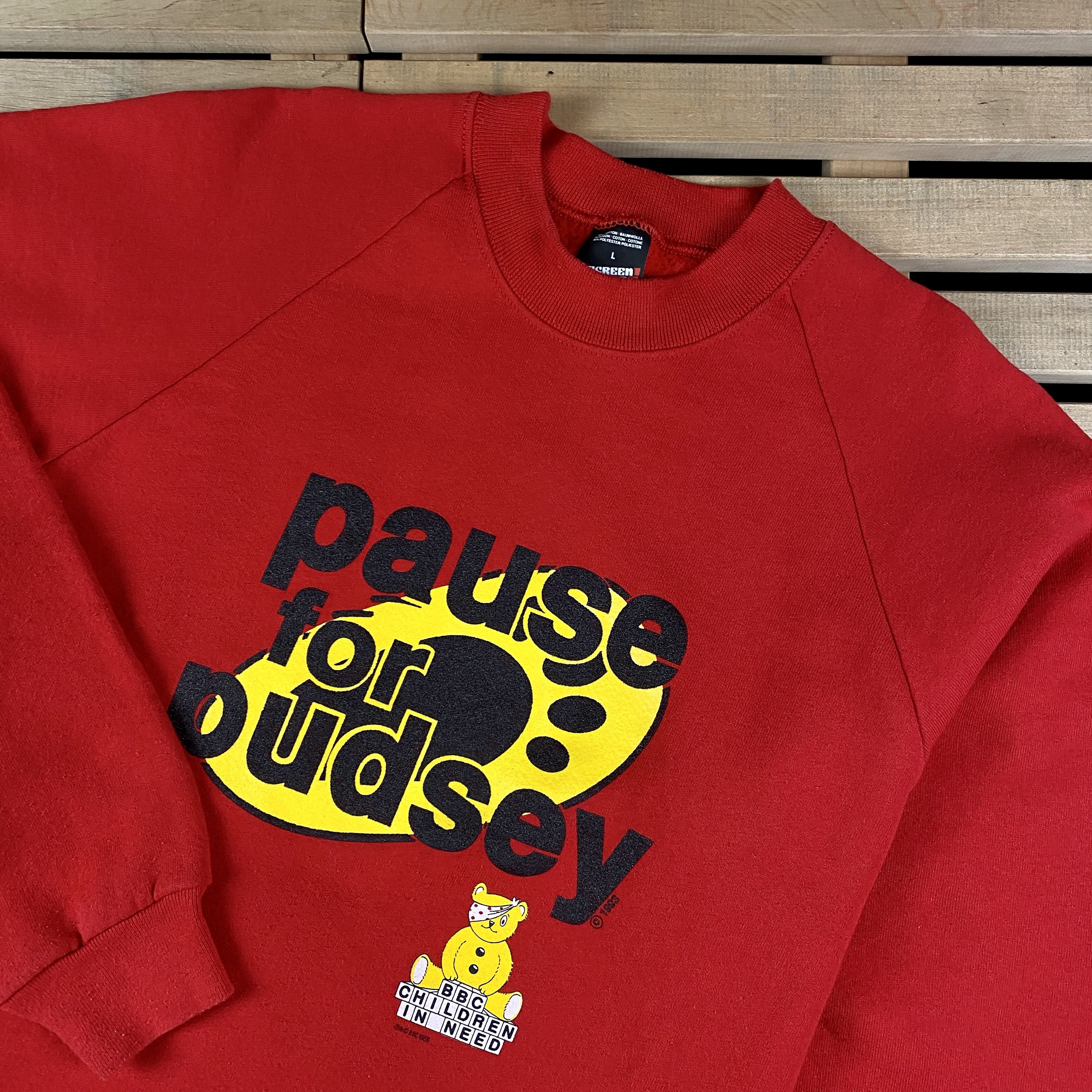 Vintage 80s Sweatshirts Puse For Pudsey BBC Children In Need Size L Size US L / EU 52-54 / 3 - 2 Thumbnail