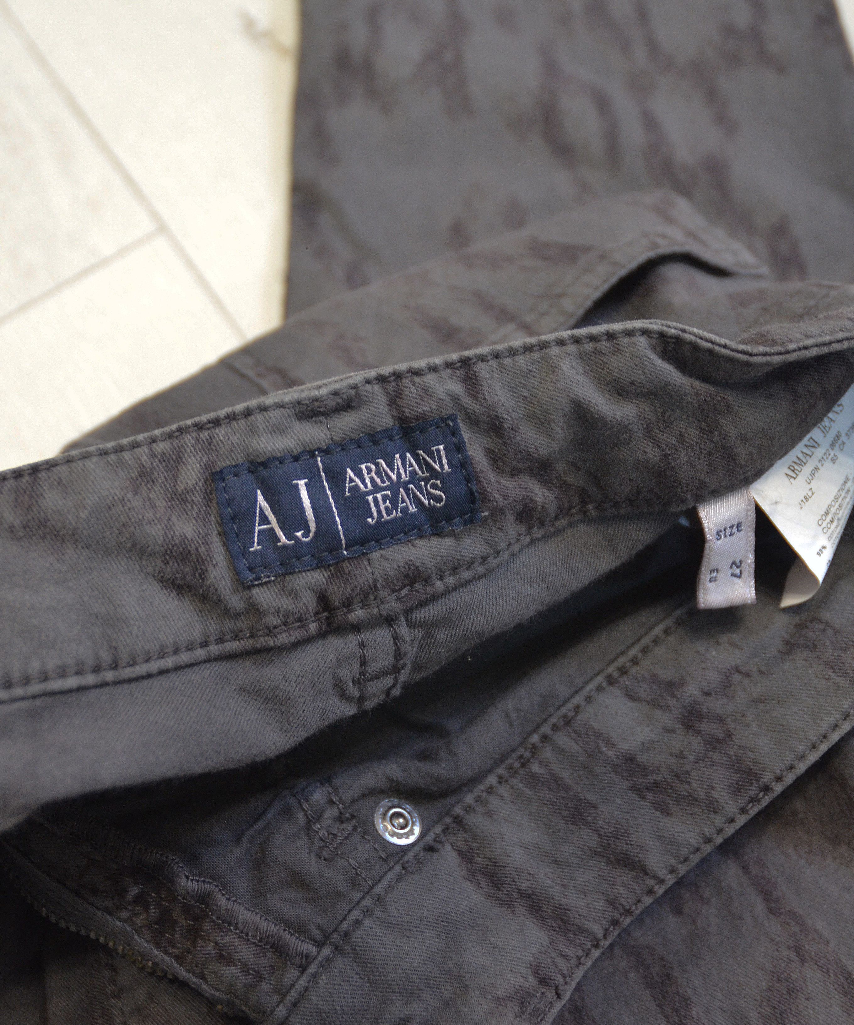 Armani × Emporio Armani × Vintage Armani Jeans Snake Print Denim Skinny Slim Y2K Womenswear Size 27" / US 4 / IT 40 - 11 Thumbnail