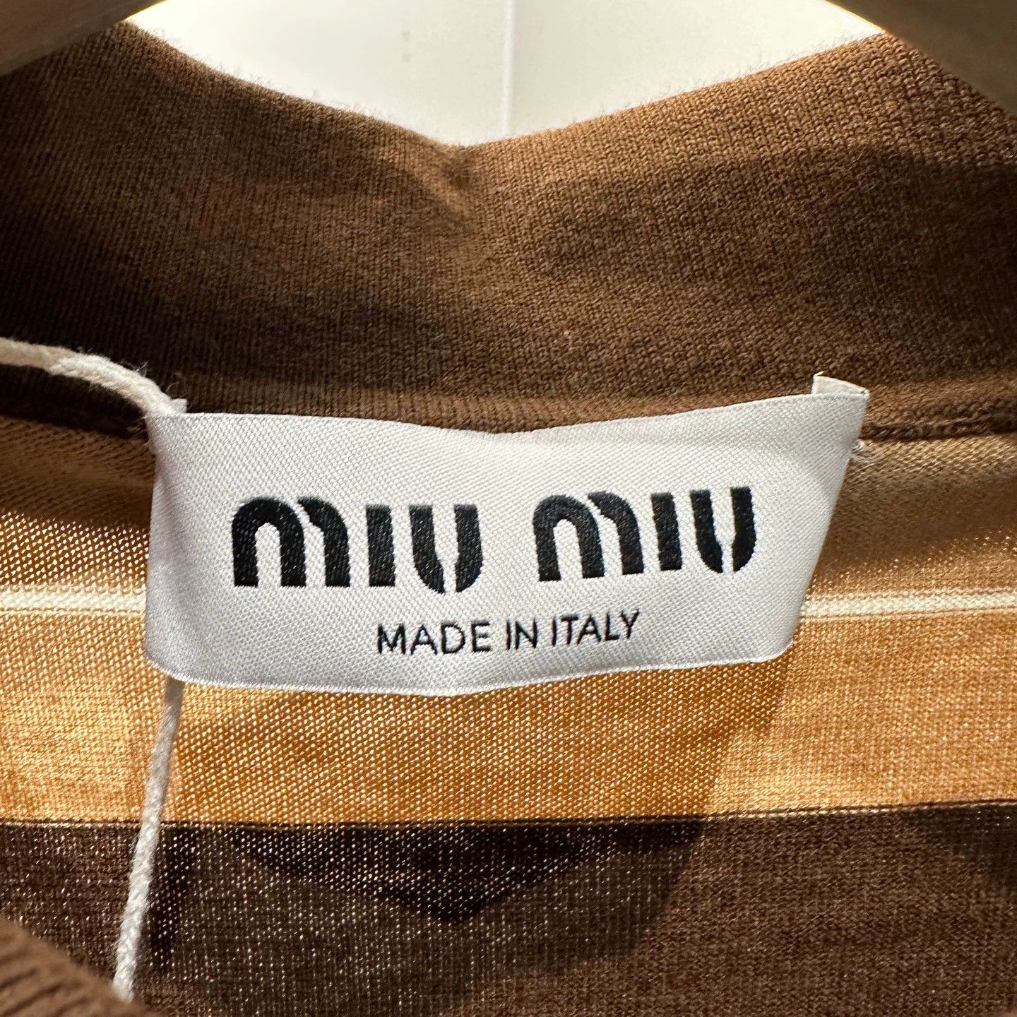 Miu Miu MIU MIU mar579 striped logo long-sleeve Polo 38 Size XS / US 0-2 / IT 36-38 - 3 Thumbnail