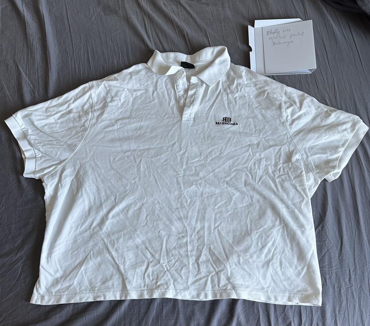 Balenciaga BALENCIAGA OVERSIZED BB LOGO POLO SHIRT – WHITE – SIZE 3 Size US L / EU 52-54 / 3 - 14 Thumbnail