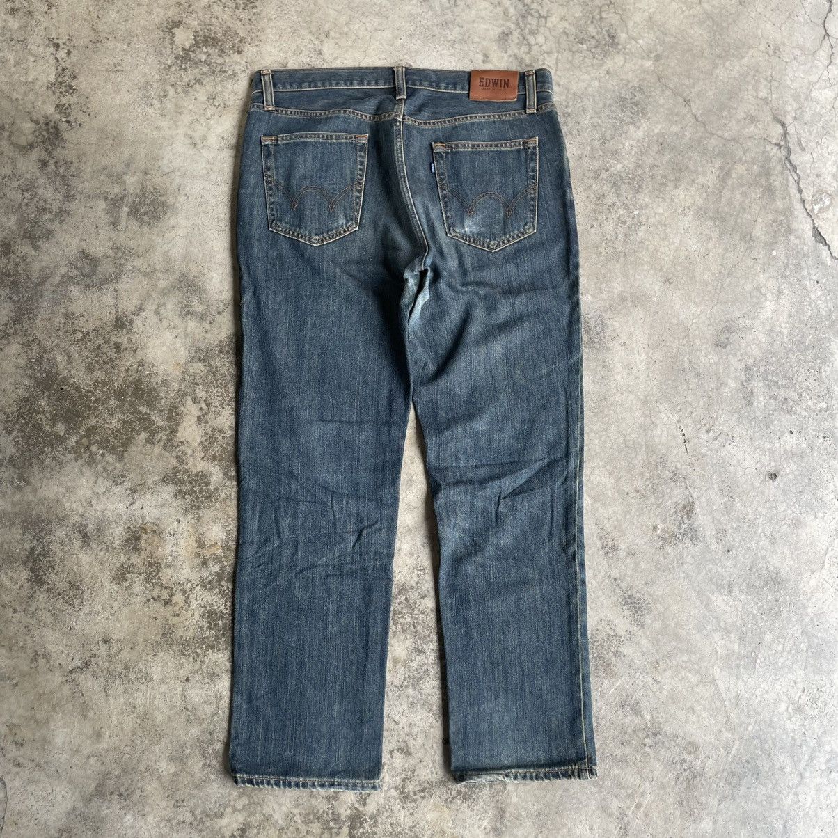 Edwin 🔥Vintage Edwin E535 Stoned Washed Distress Denim Jeans Size US 37 - 4 Thumbnail