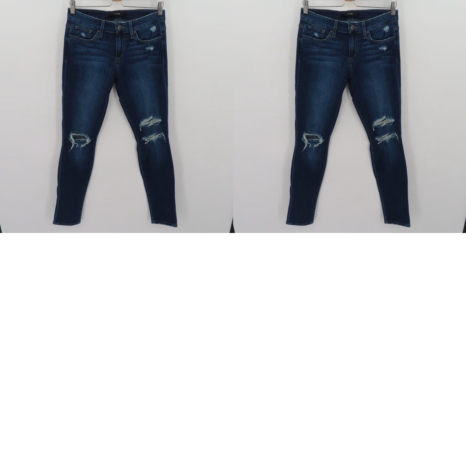 Vintage Joes Jeans Women 29 The Skinny Denim Jeans Distressed 5-Pocket Blue Cotton Blend Regular Rise Mid 8.5-10.5in Vintage No Size 29" - 9 Thumbnail