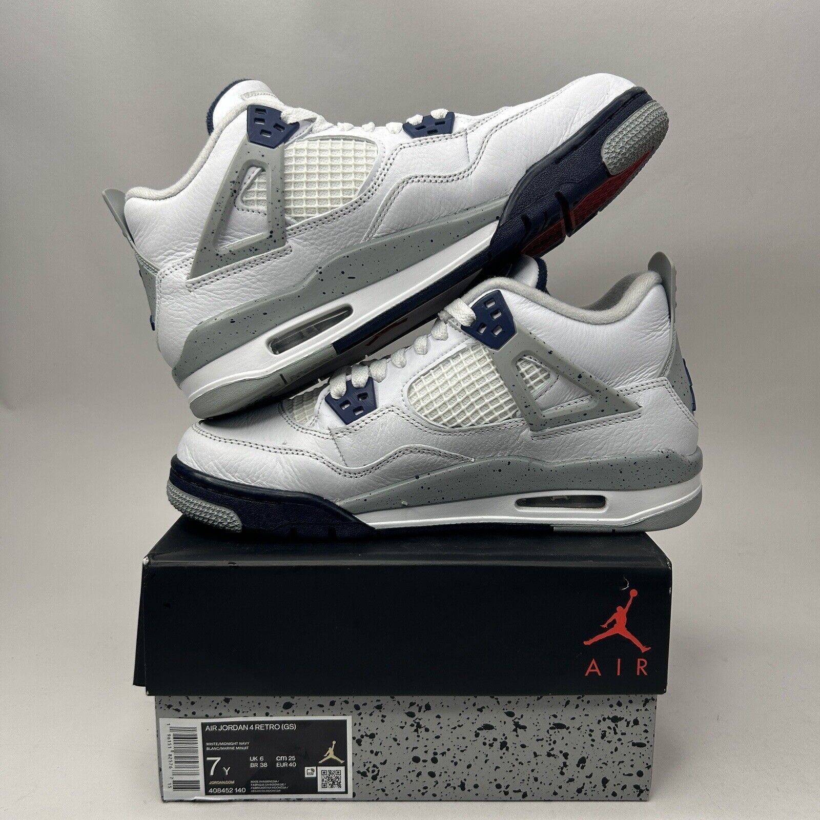 Jordan Brand Nike Air Jordan 4 Retro GS “Midnight Navy” 2023 Size US 8.5 / IT 38.5 - 3 Thumbnail