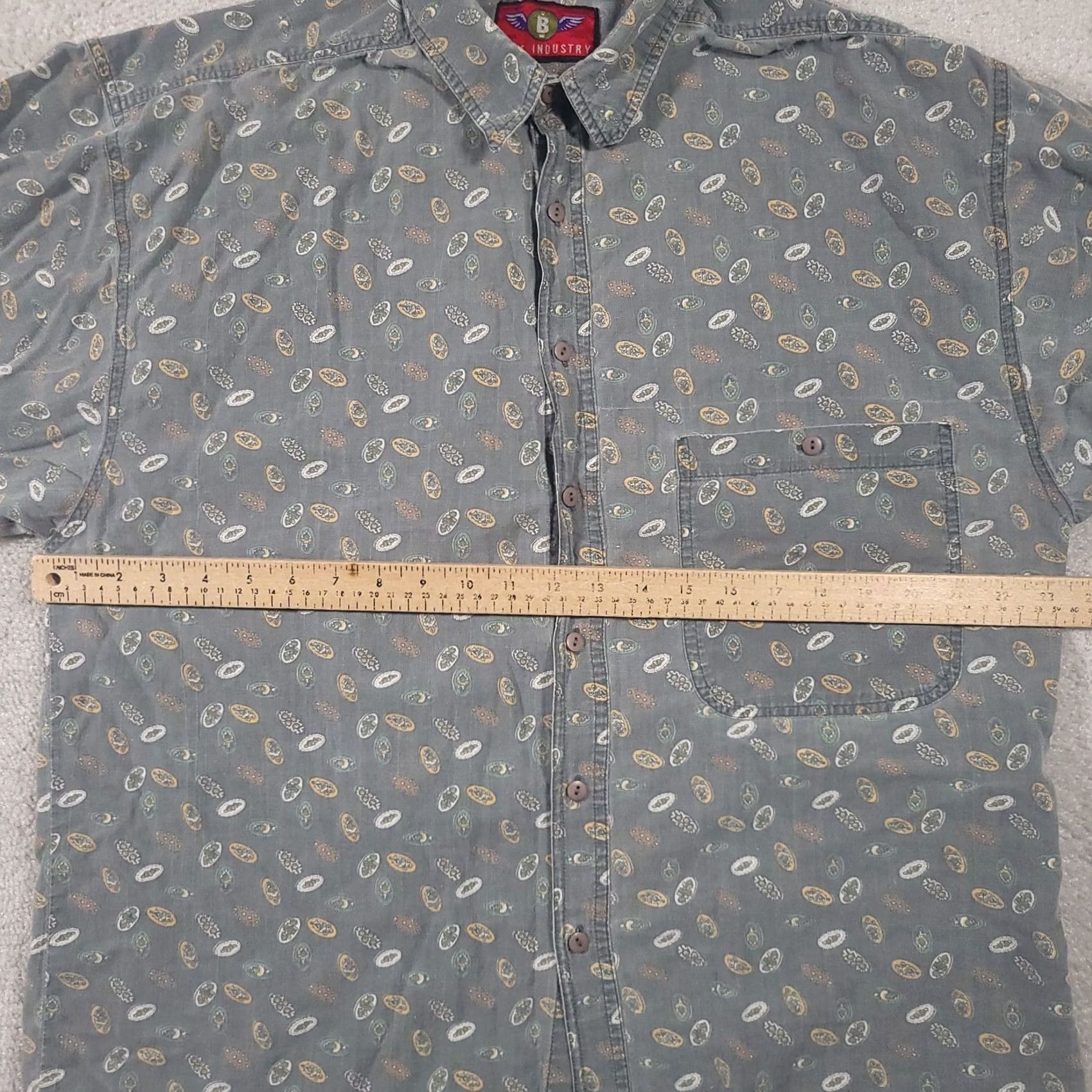Vintage VINTAGE Boys Industry Western Button Shirt Short Sleeve Mens Large Grunge Skater Shirt Size US L / EU 52-54 / 3 - 5 Thumbnail