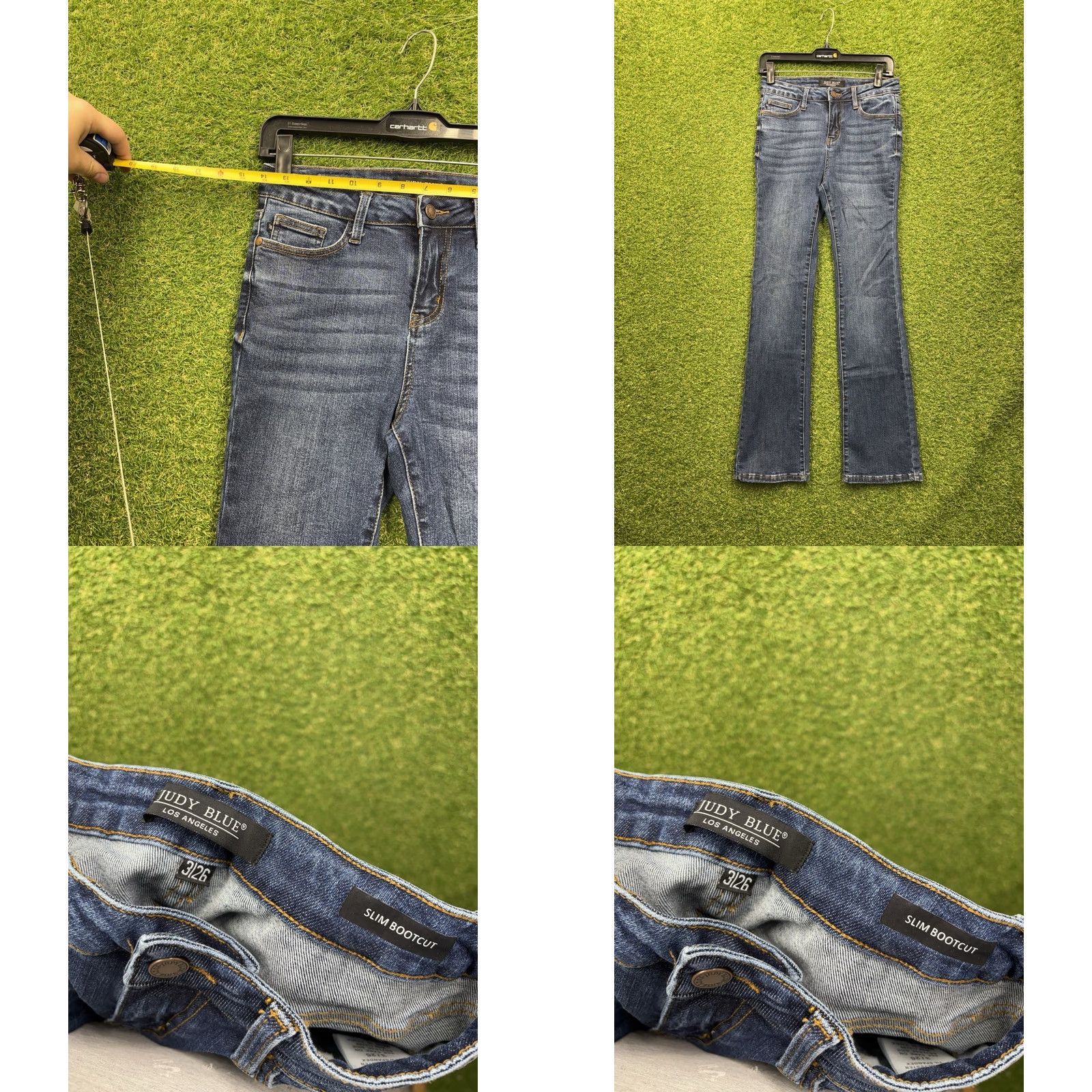 Denime Judy Blue Boot Cut Jeans 3/26 Denim Low Rise Medium Wash Blue Jeans Women Juniors 5-Pocket Stretch 31in Inseam Cotton Blend Spandex Size 26" / US 2 / IT 38 - 8 Thumbnail