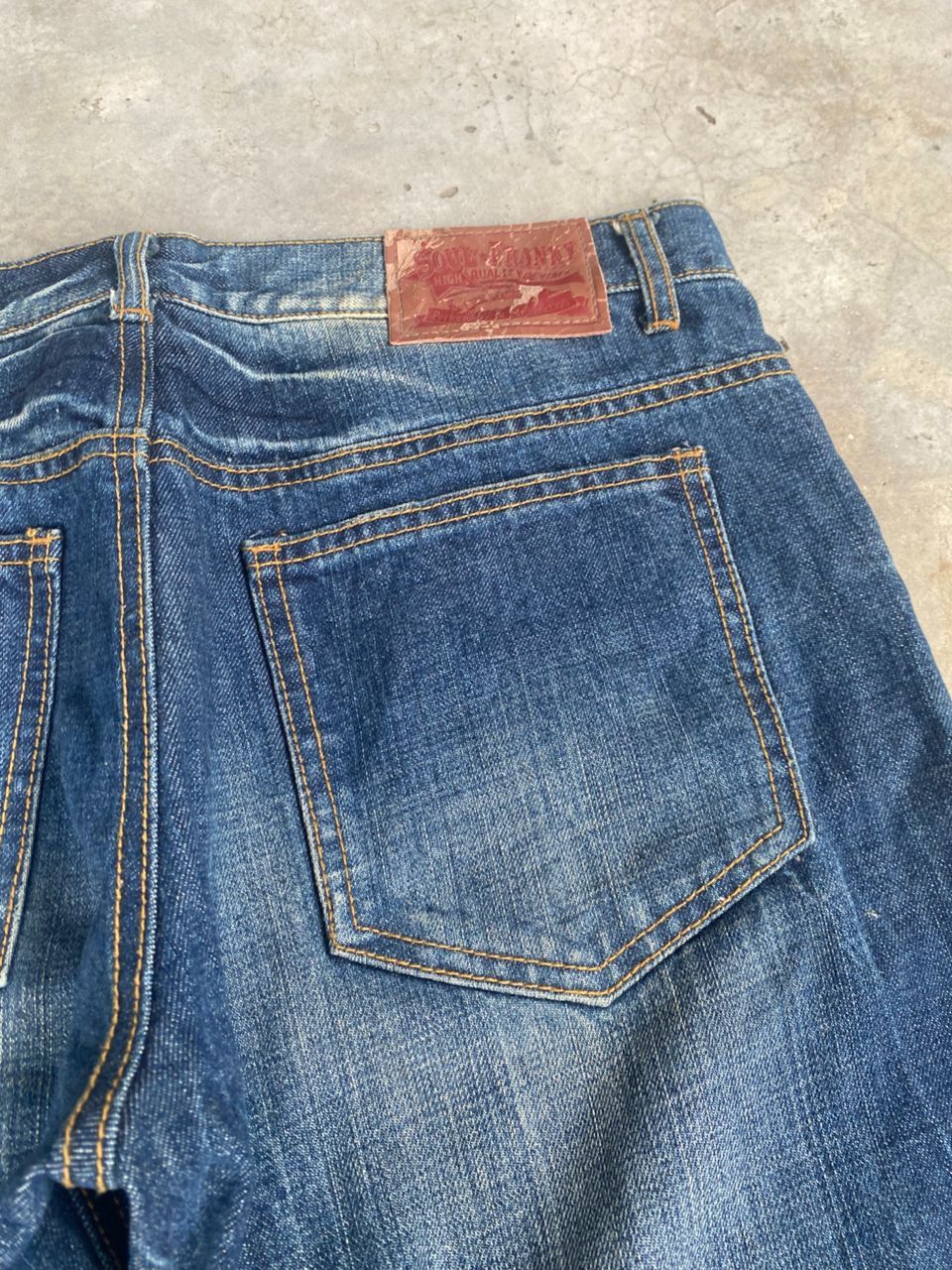 If Six Was Nine 💥FLARE💥SOUL FRANKY AMERICAN STYLE DISTRESSED DENIM Size US 33 - 12 Thumbnail