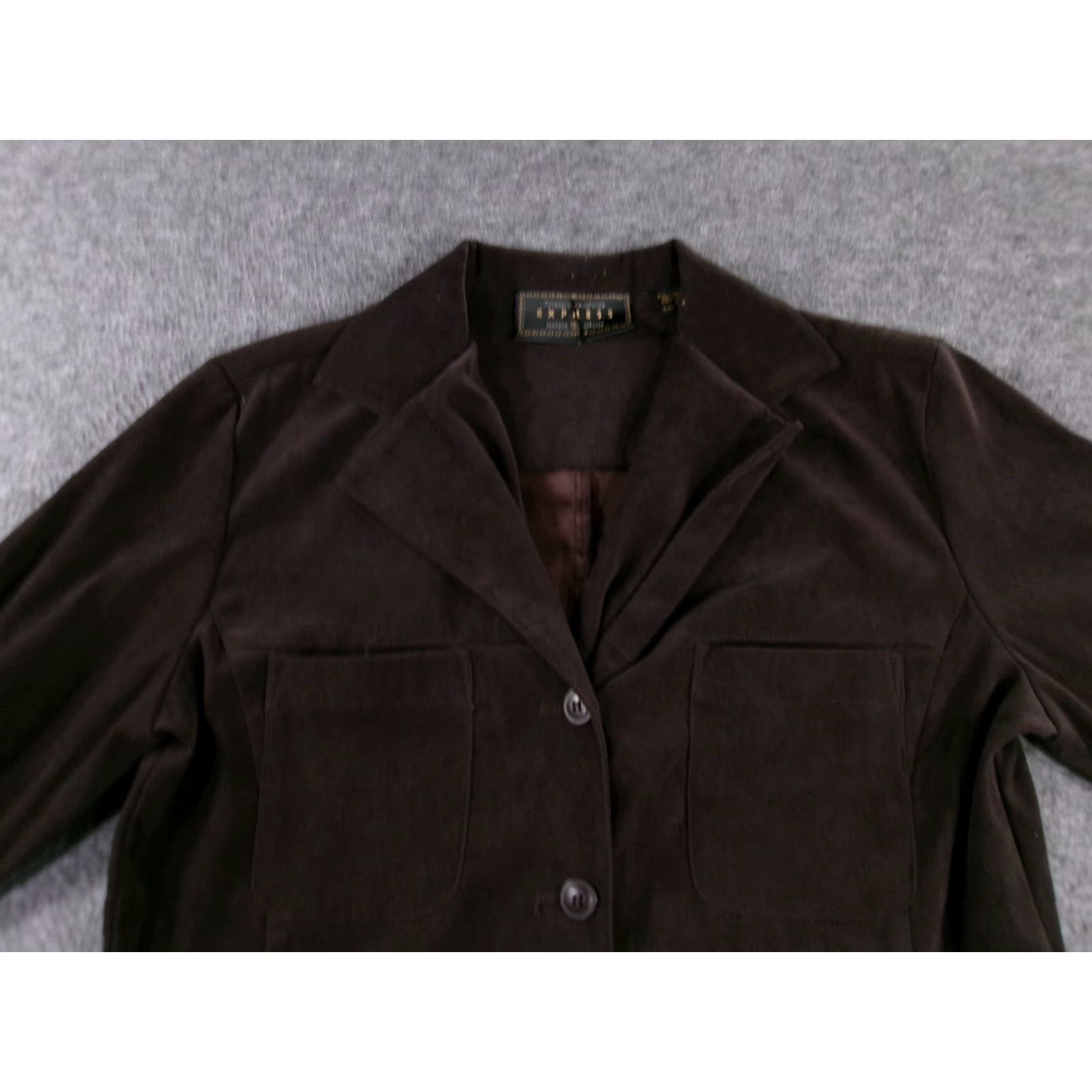 Express Express Jacket Women Medium Brown Velvet Button Causal Capsule Prep CLassic Size M / US 6-8 / IT 42-44 - 2 Thumbnail