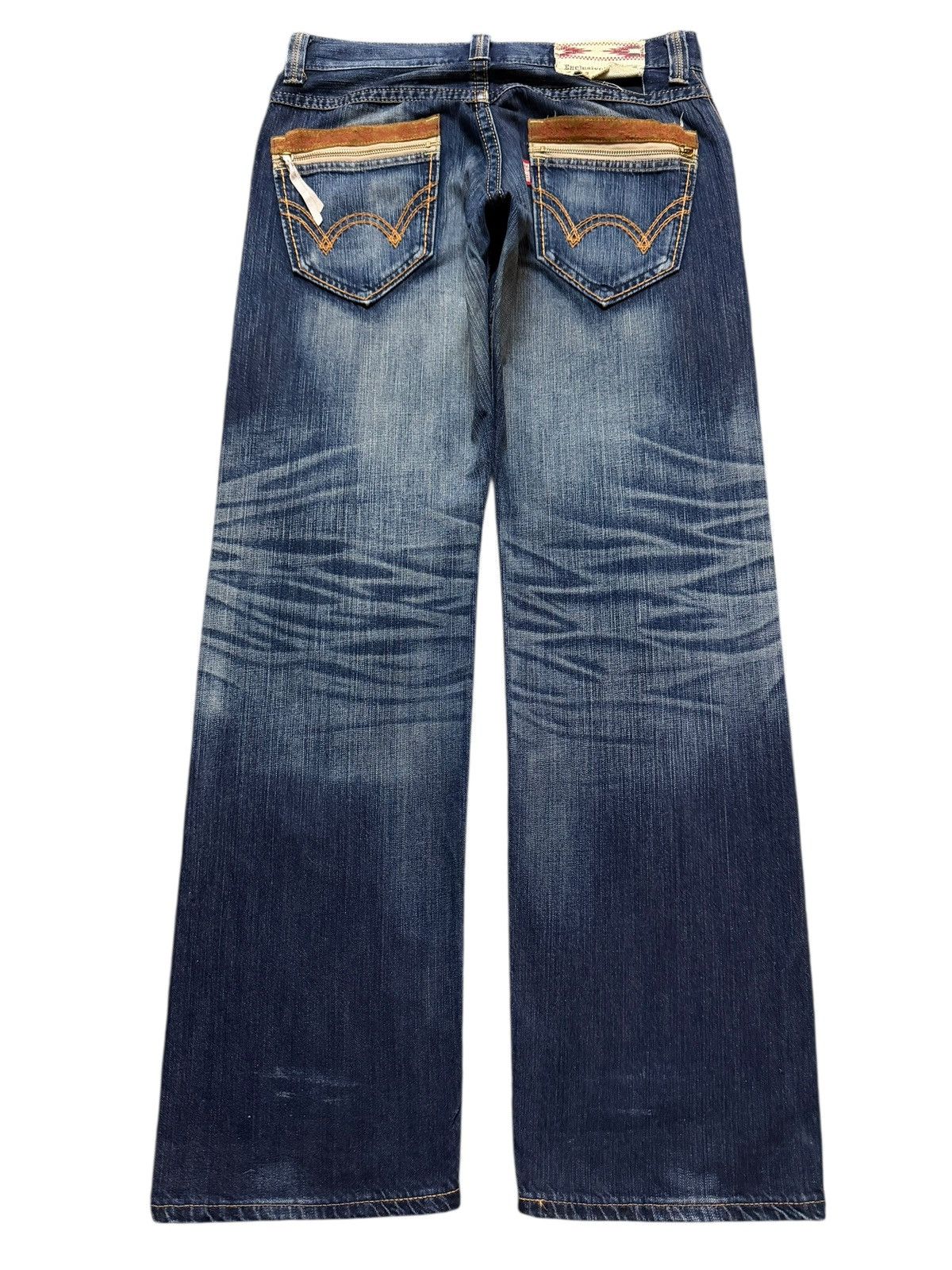 Edwin Vintage 90s Edwin XV Blue Faded Wash Whisker Wide Leg Loose Size US 33 - 2 Thumbnail