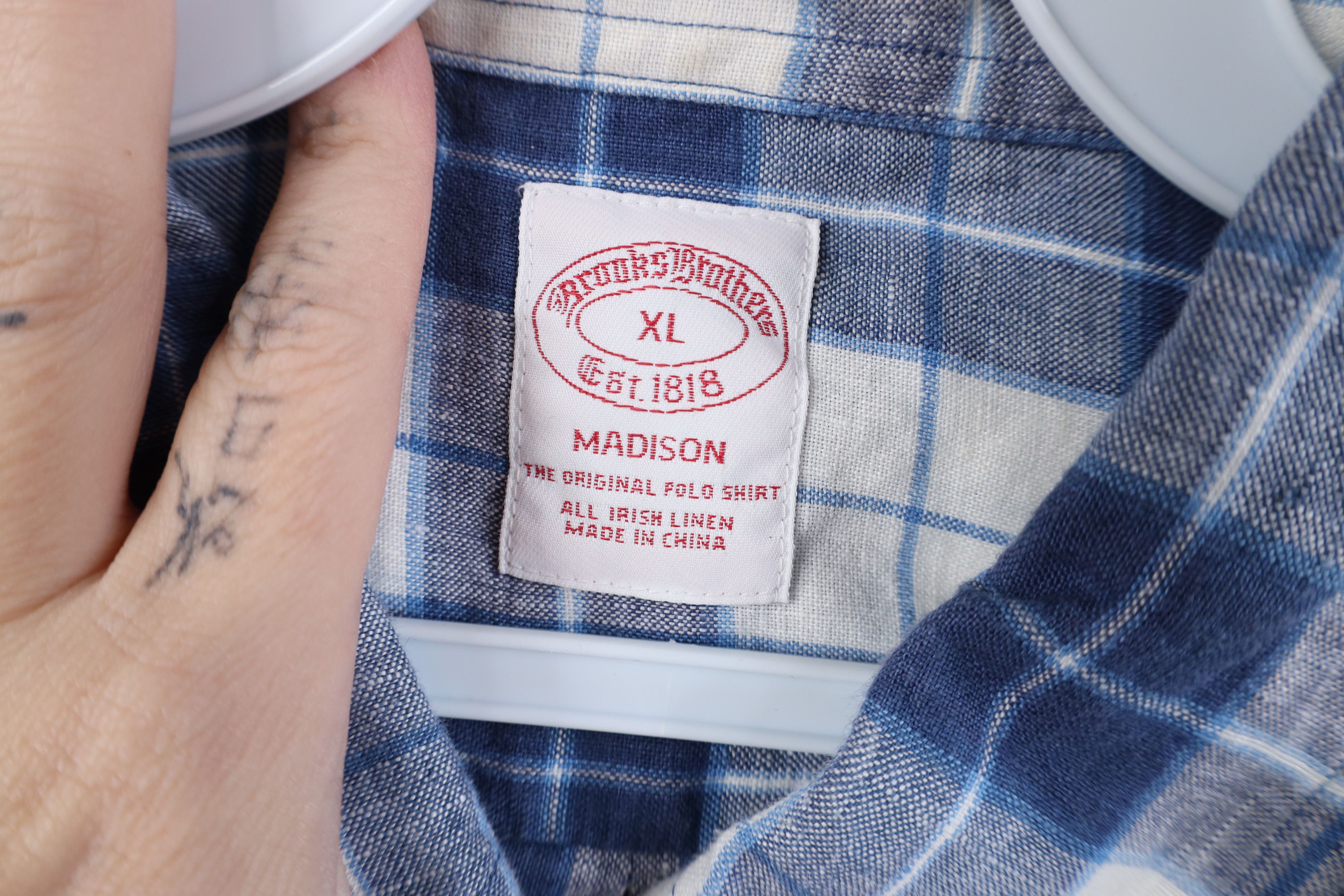 Brooks Brothers Vintage Brooks Brothers Linen Button Down Shirt Plaid OCBD Size US XL / EU 56 / 4 - 5 Thumbnail