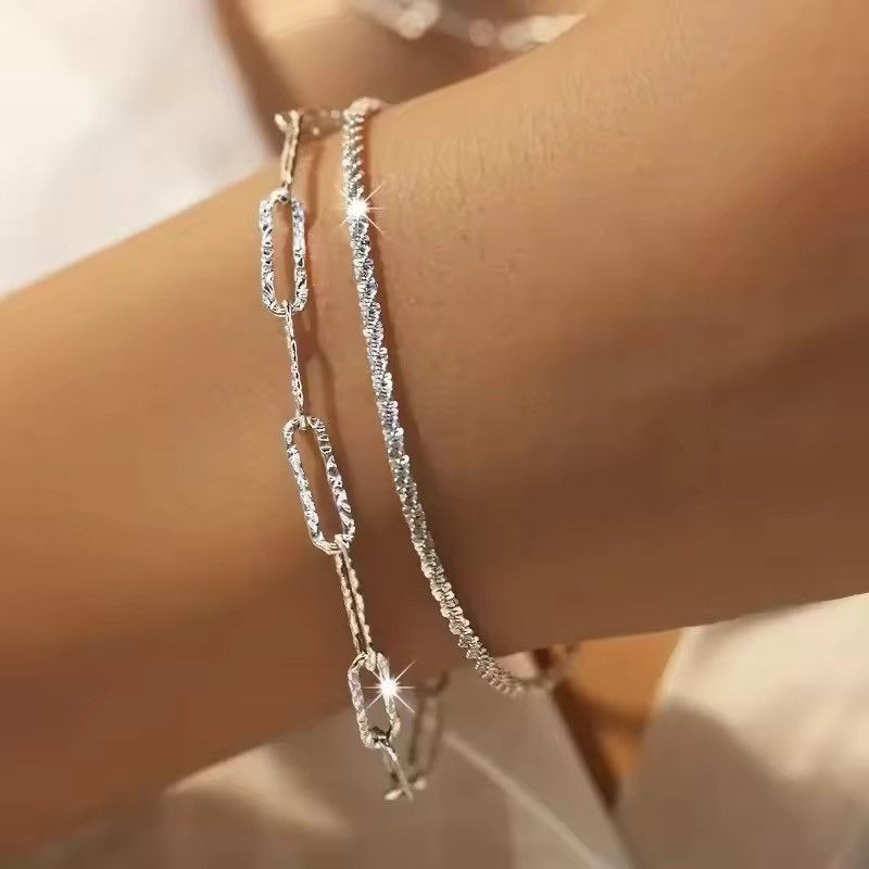 Sterling Silver Sparkling 925 Sterling Silver Bracelets Size ONE SIZE - 2 Thumbnail