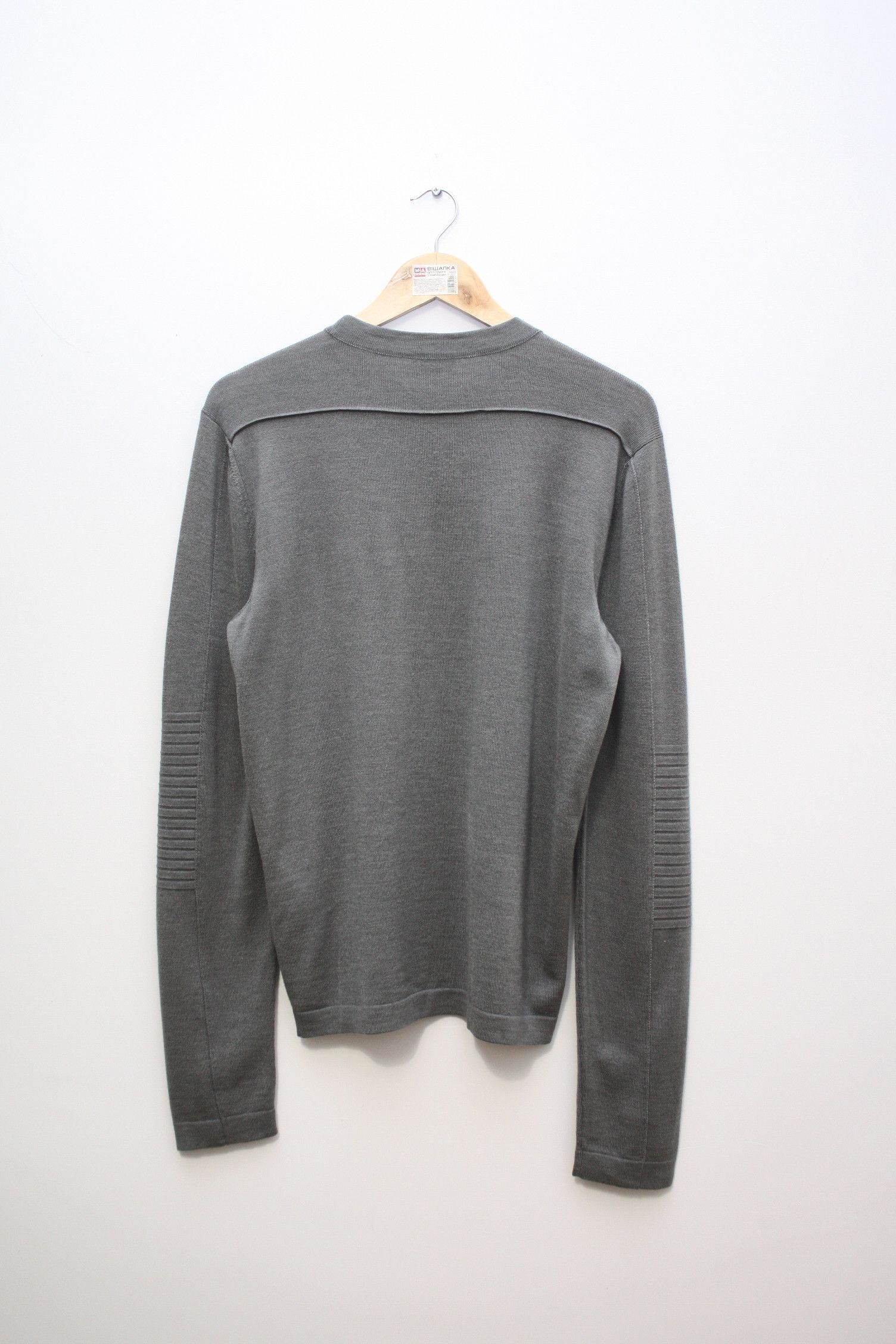 Balenciaga Paris Grey Wool Silk Blend Knitted Sweater Men's