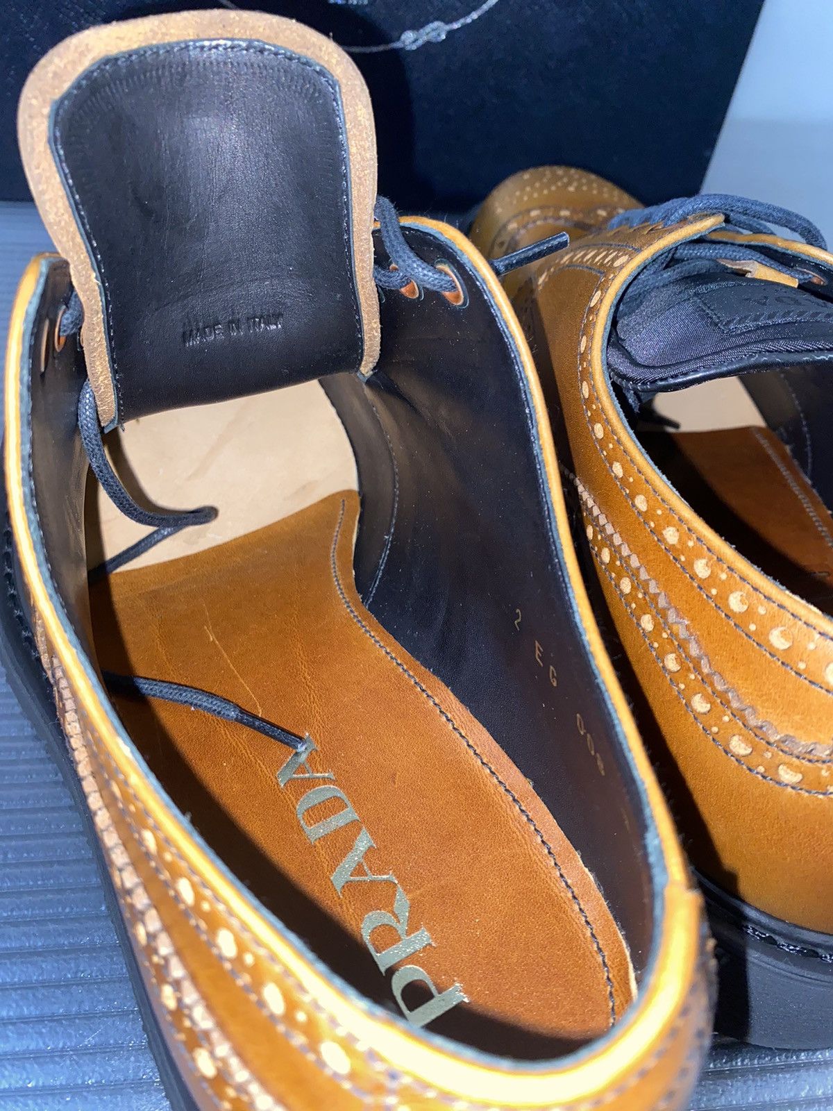 Prada Prada 🇮🇹 brown pull up comfort sole brogue 7 UK NEW Size US 8 / EU 41 - 6 Thumbnail