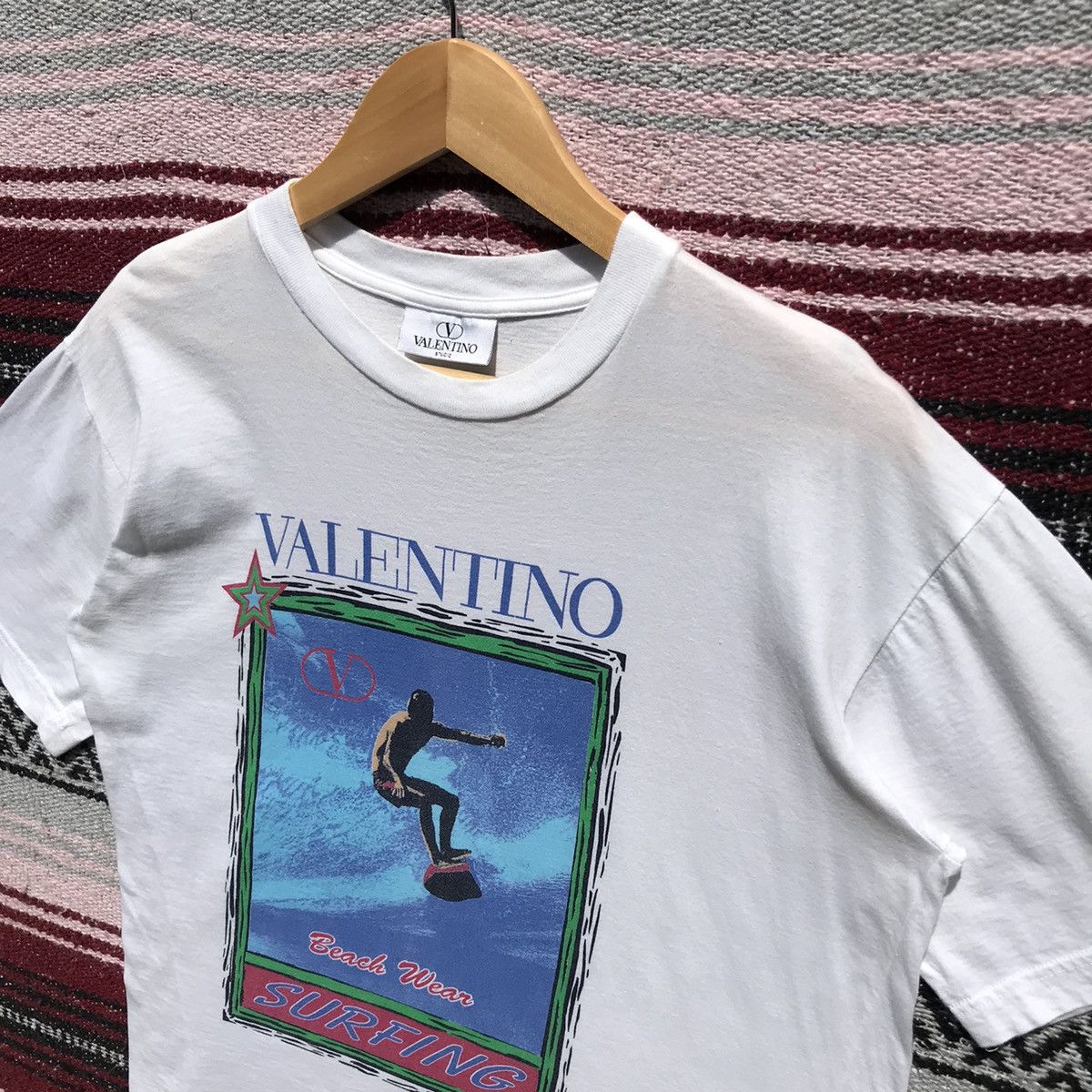 Valentino Vintage Valentino Studio Surfing Tee Valentino Crop Top Size US M / EU 48-50 / 2 - 5 Thumbnail