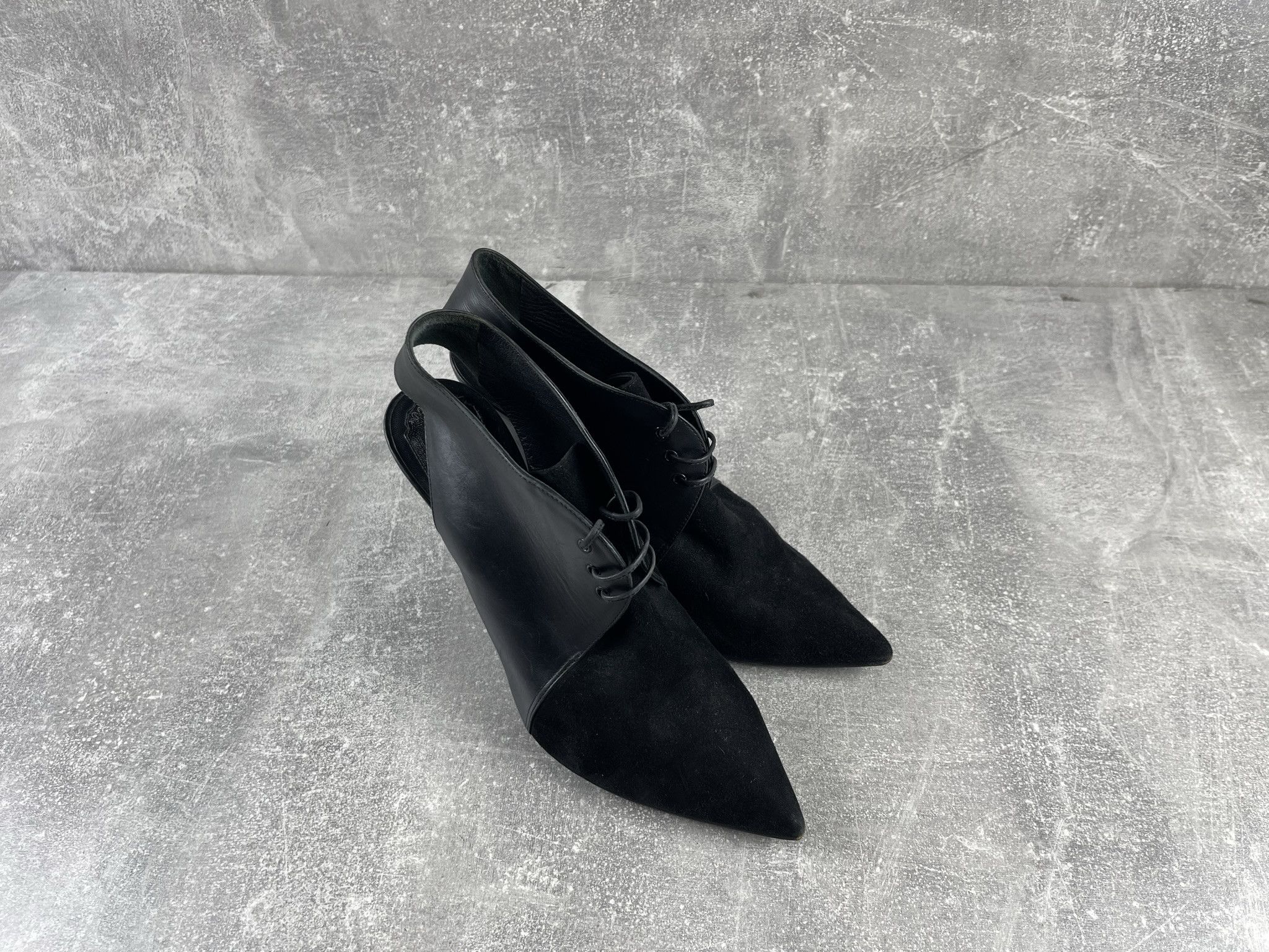 Christian Dior Monsieur Christian Dior Raf Simons Era AUTH Leather Wedge Heels Shoes Size US 7.5 / IT 37.5 - 2 Thumbnail