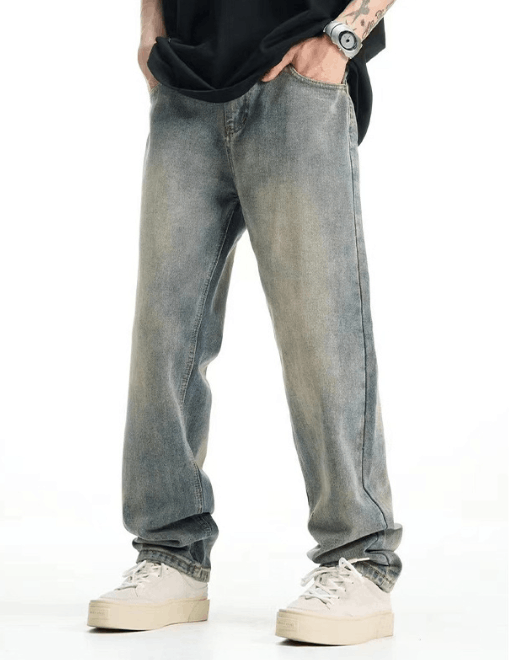 Japanese Brand × Jean American casual elastic straight loose distressed jeans Size US 32 / EU 48 - 2 Thumbnail