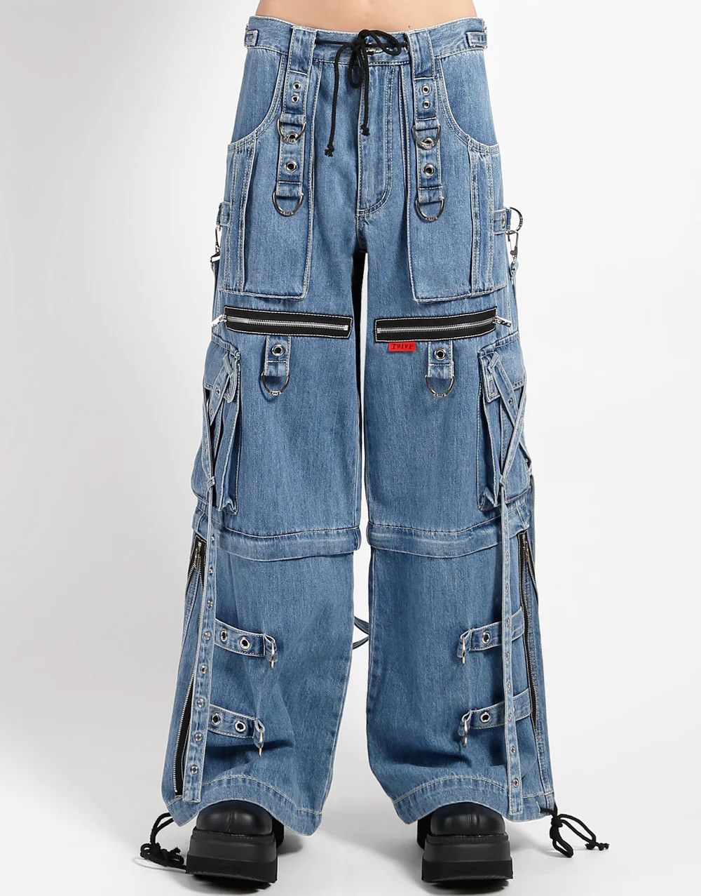 TRIPP NYC X-STRAP PANT LIGHT BLUE DENIM